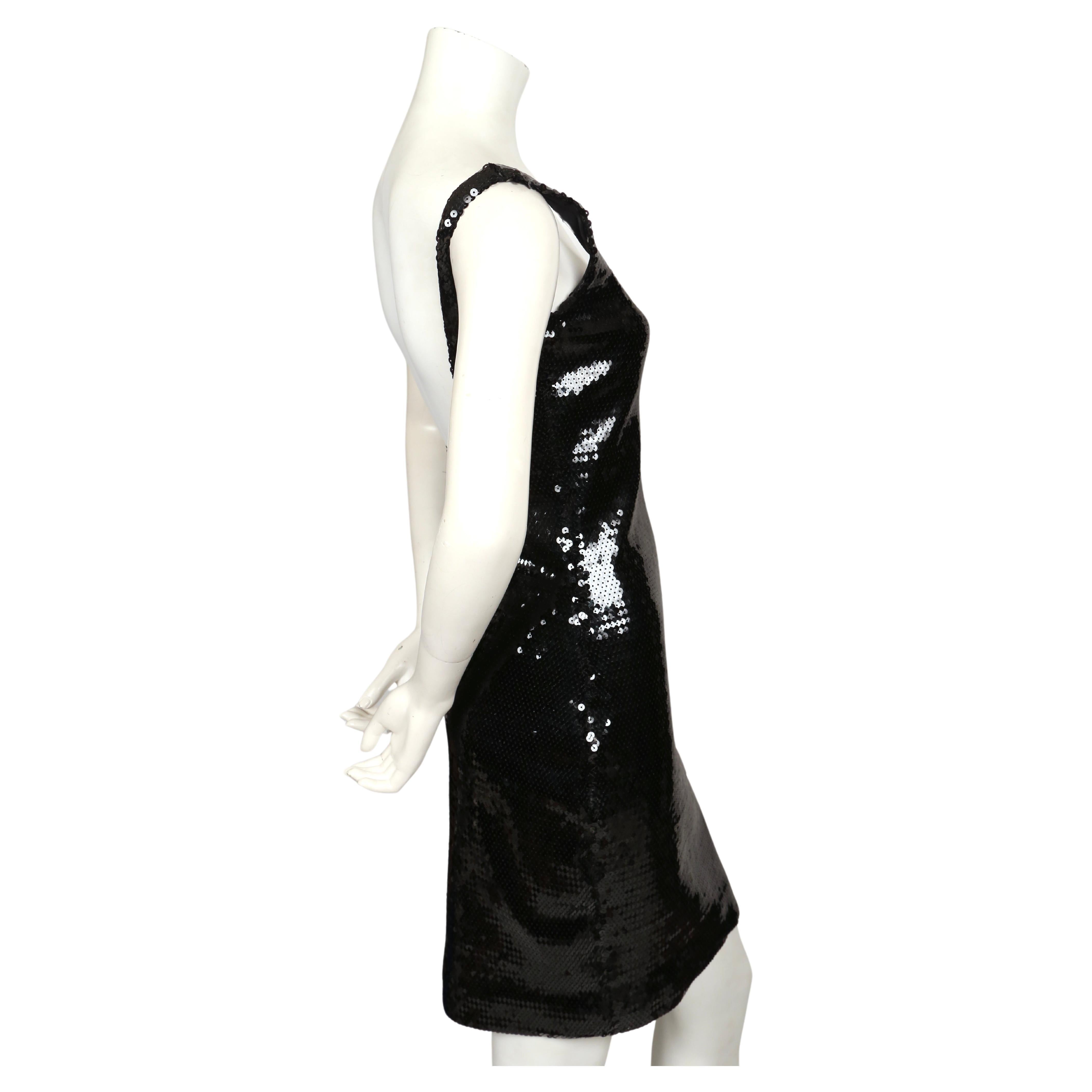 1988 STEPHEN SPROUSE black sequined dress In Good Condition For Sale In San Fransisco, CA
