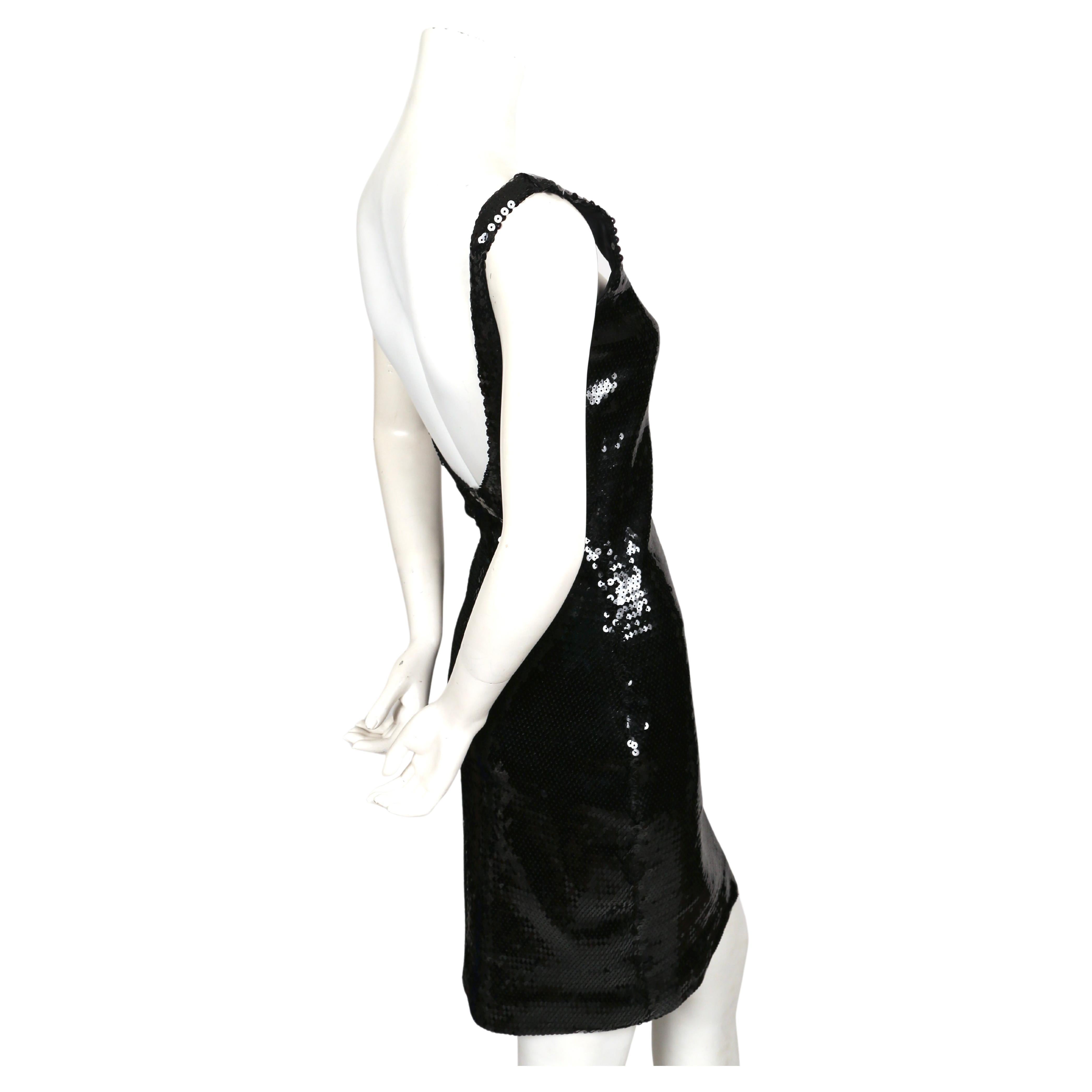 STEPHEN SPROUSE Robe noire à sequins 1988 Pour femmes en vente