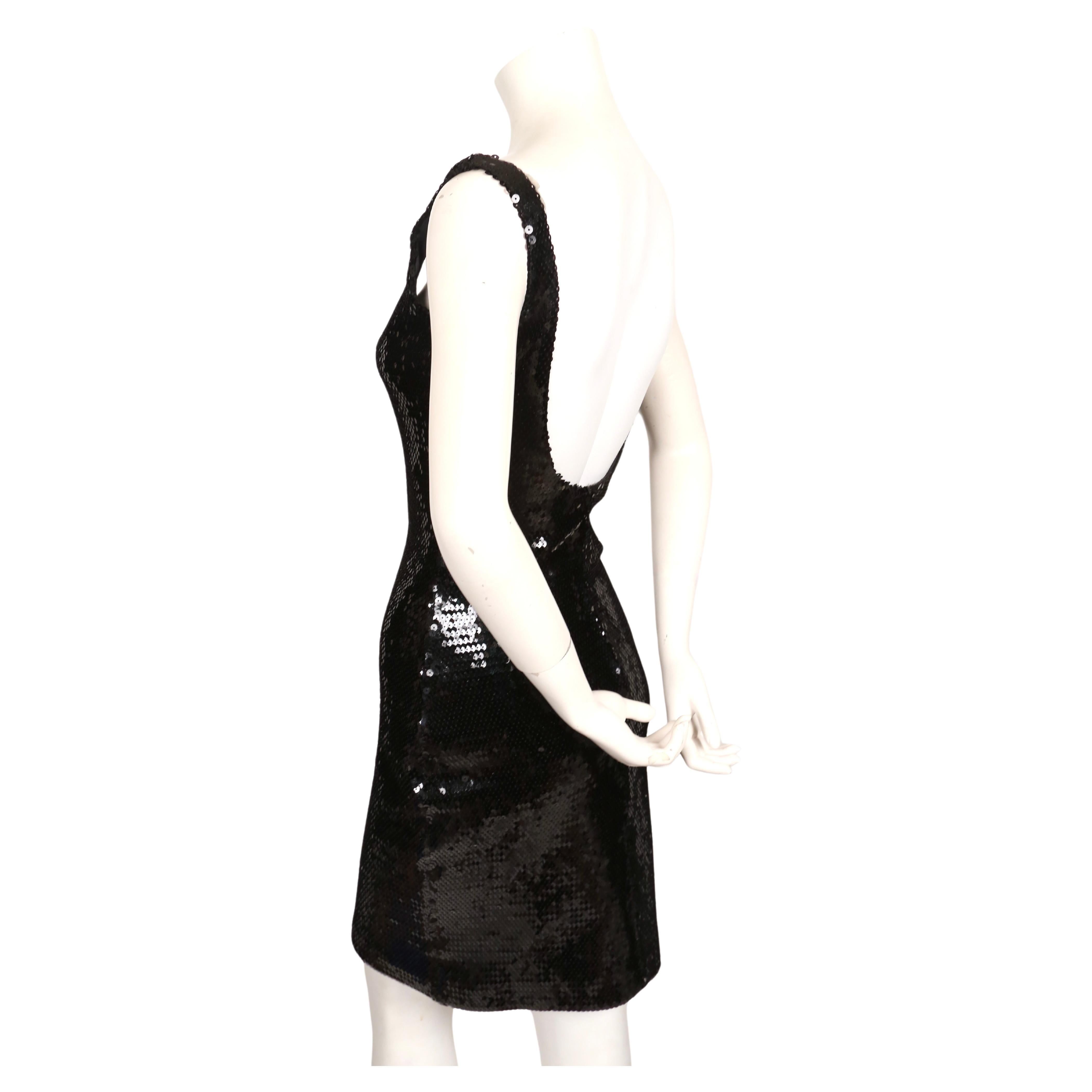1988 STEPHEN SPROUSE black sequined dress For Sale 1
