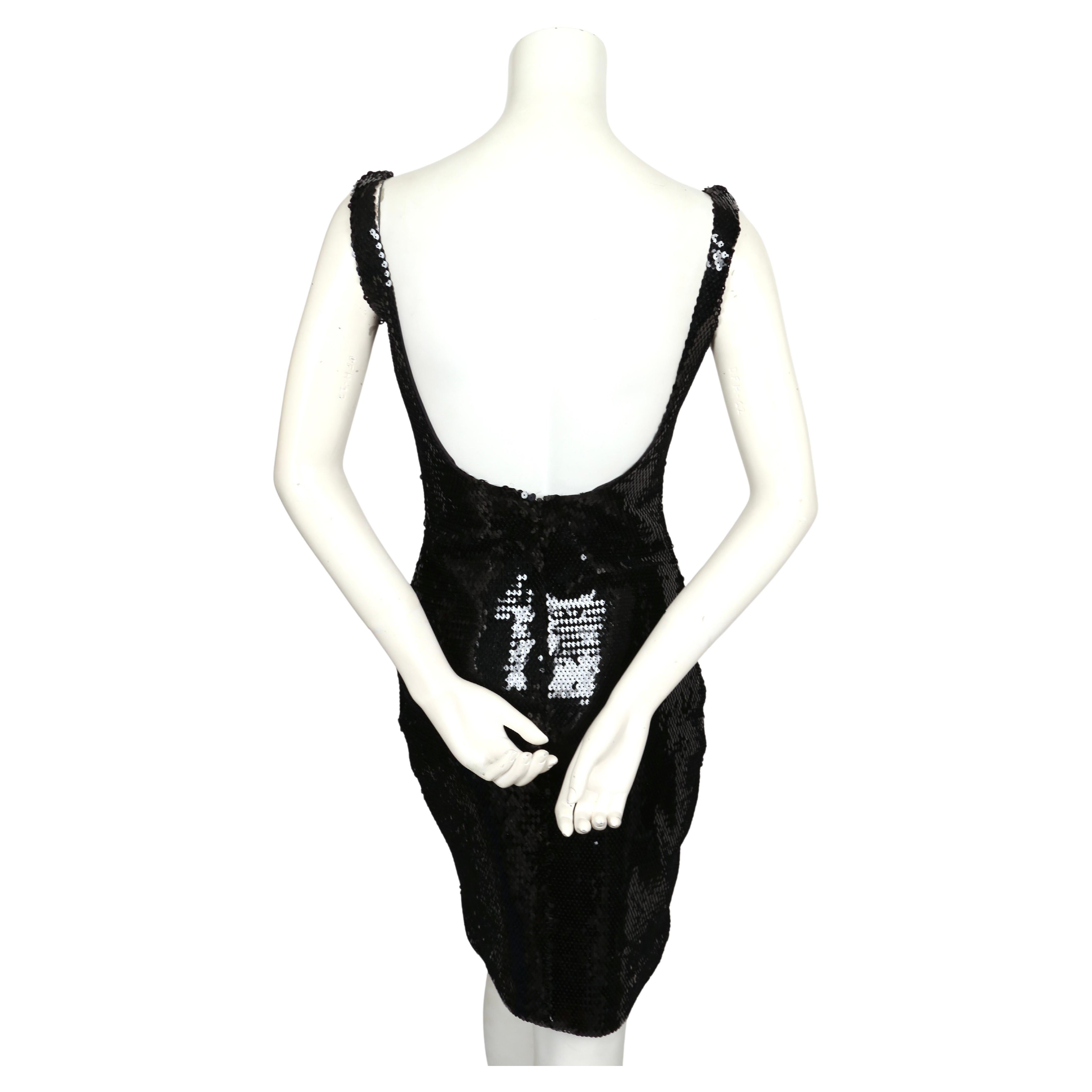 1988 STEPHEN SPROUSE black sequined dress For Sale 2