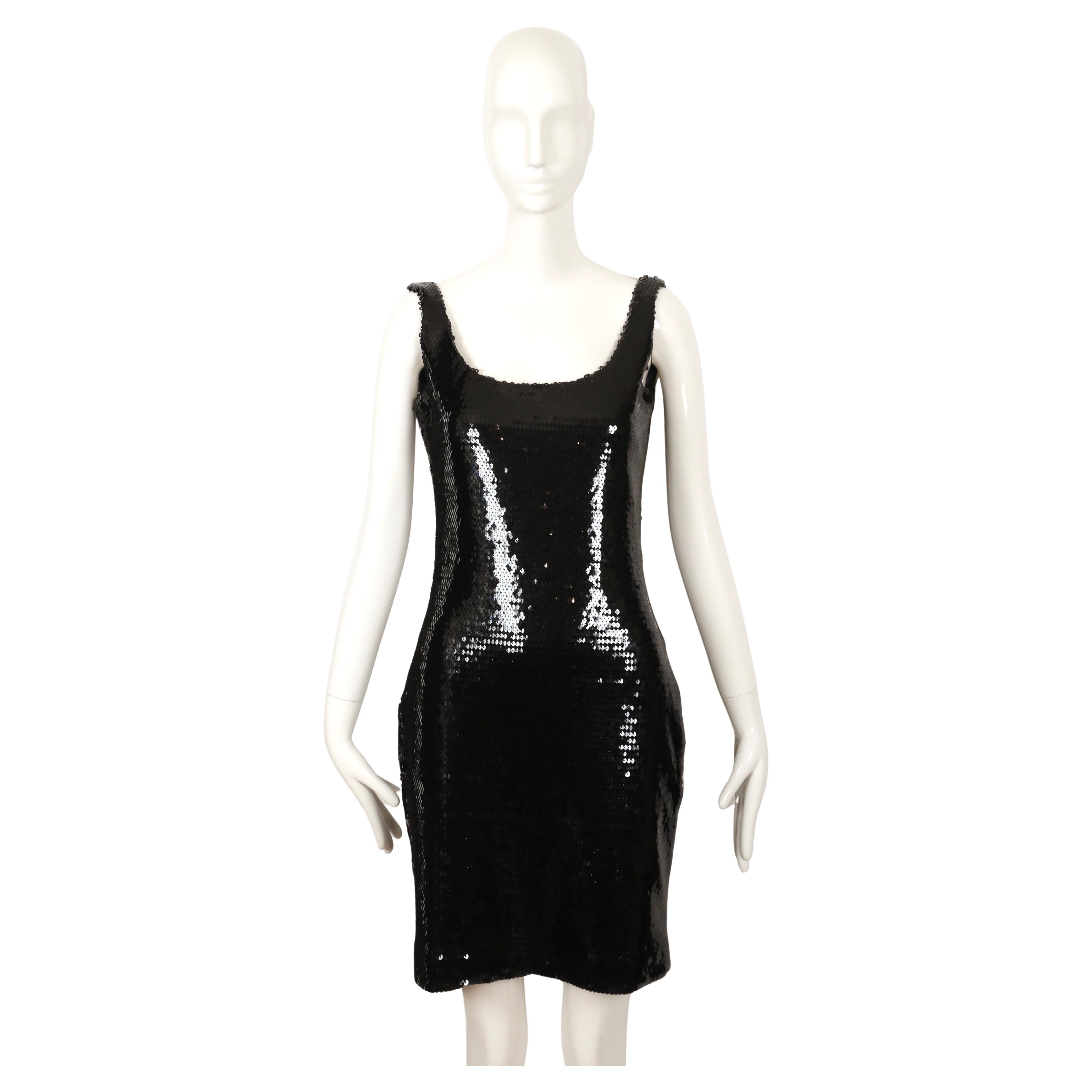 1988 STEPHEN SPROUSE vestido negro de lentejuelas RUNWAY Negro en venta