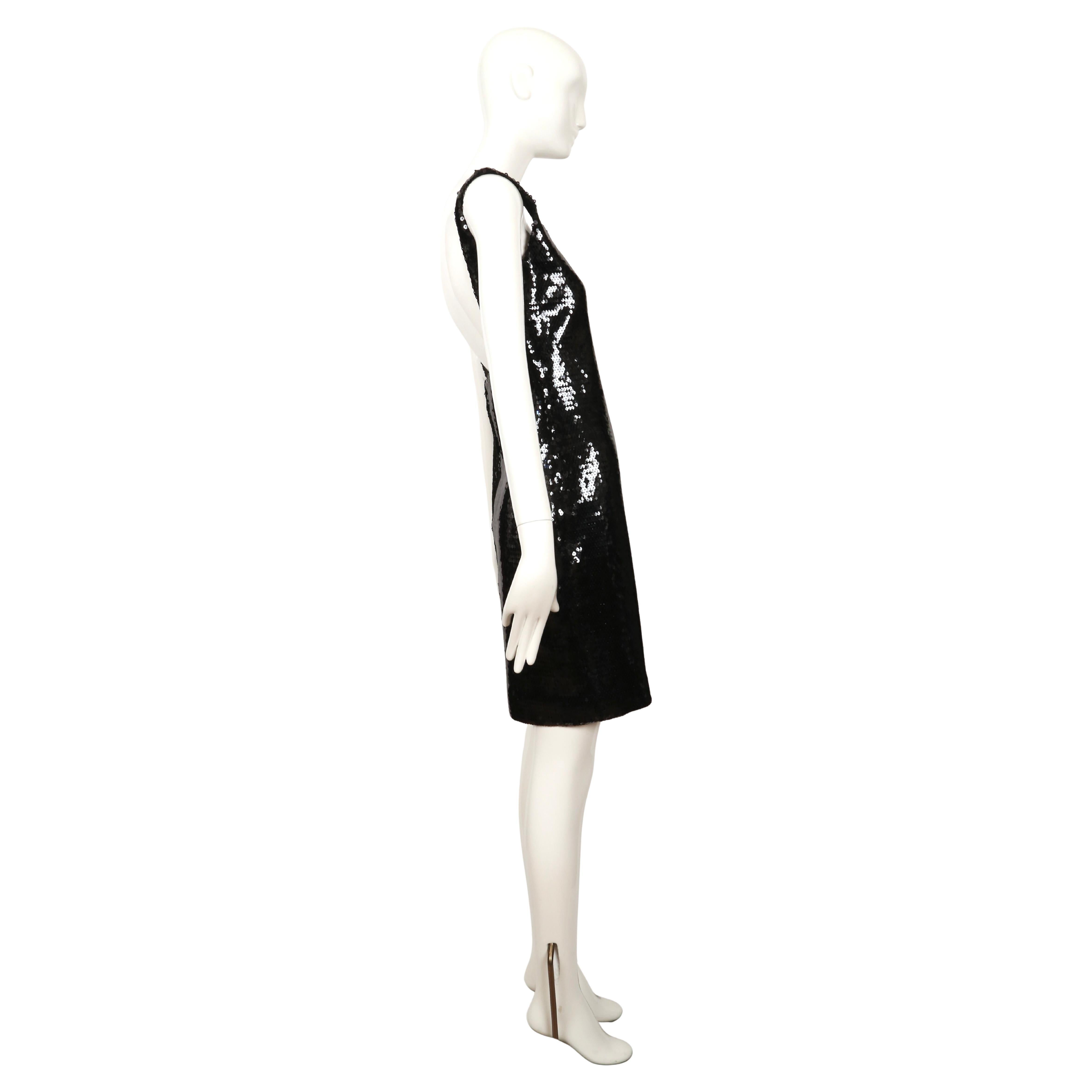 1988 STEPHEN SPROUSE vestido negro de lentejuelas RUNWAY en venta 1