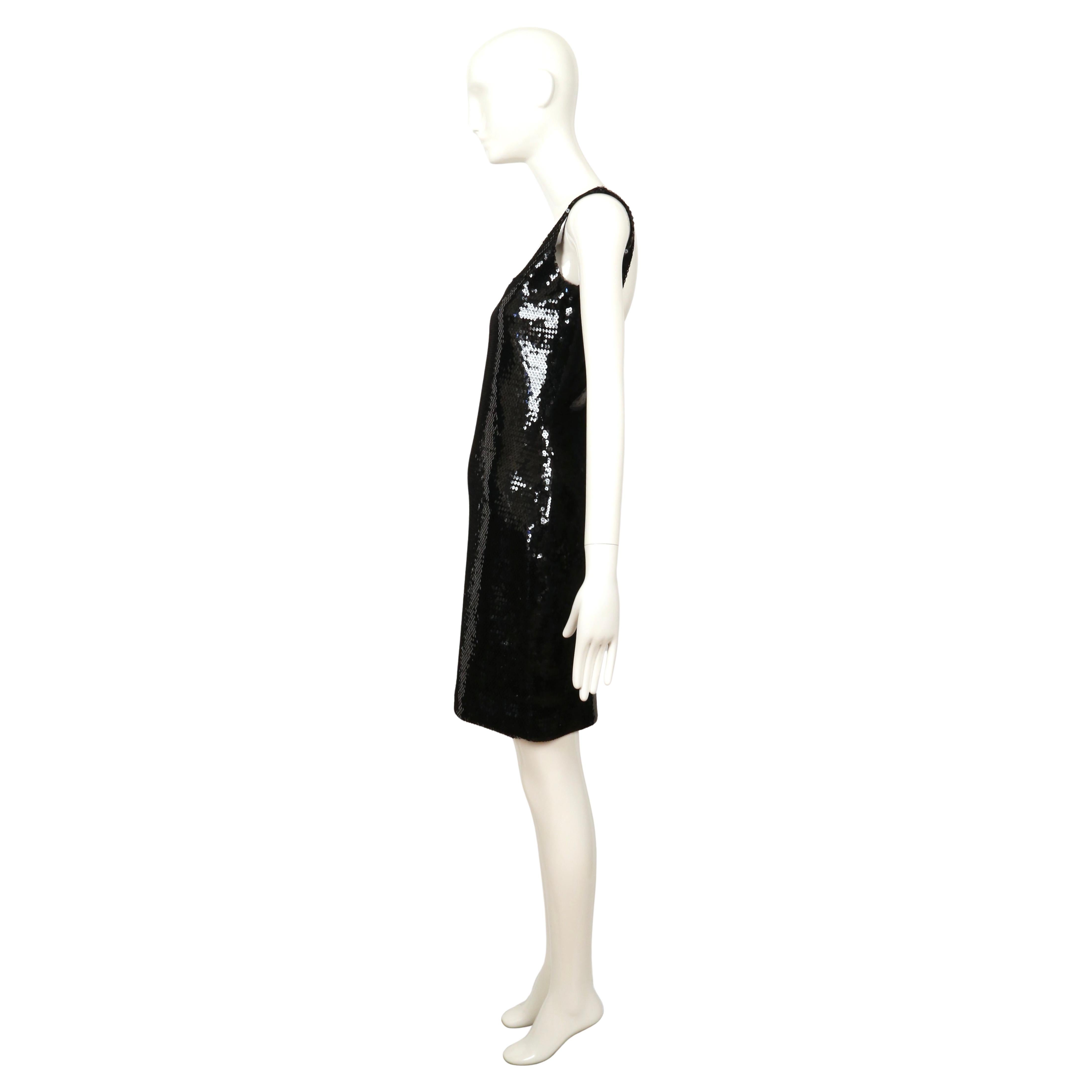 1988 STEPHEN SPROUSE vestido negro de lentejuelas RUNWAY en venta 4