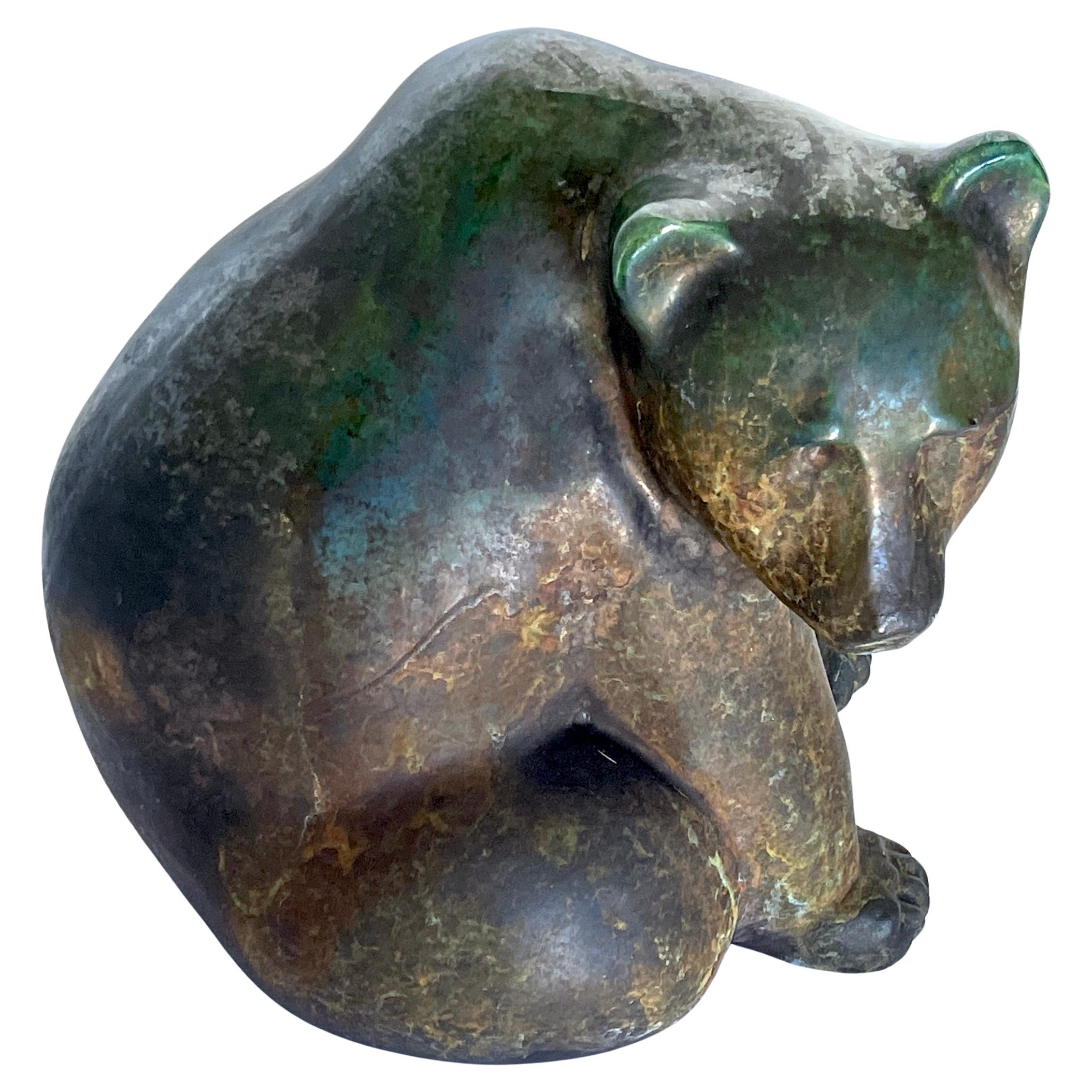 1988 Tony Evans Raku Big Bear Sculpture  For Sale