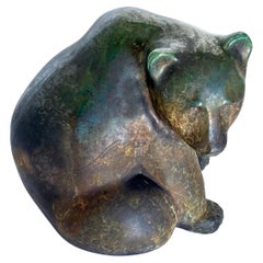 1988 Tony Evans Raku Big Bear Sculpture 