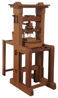 1989 1/4 Scale Gutenberg Model Printing Press Miniature Lewis McClure