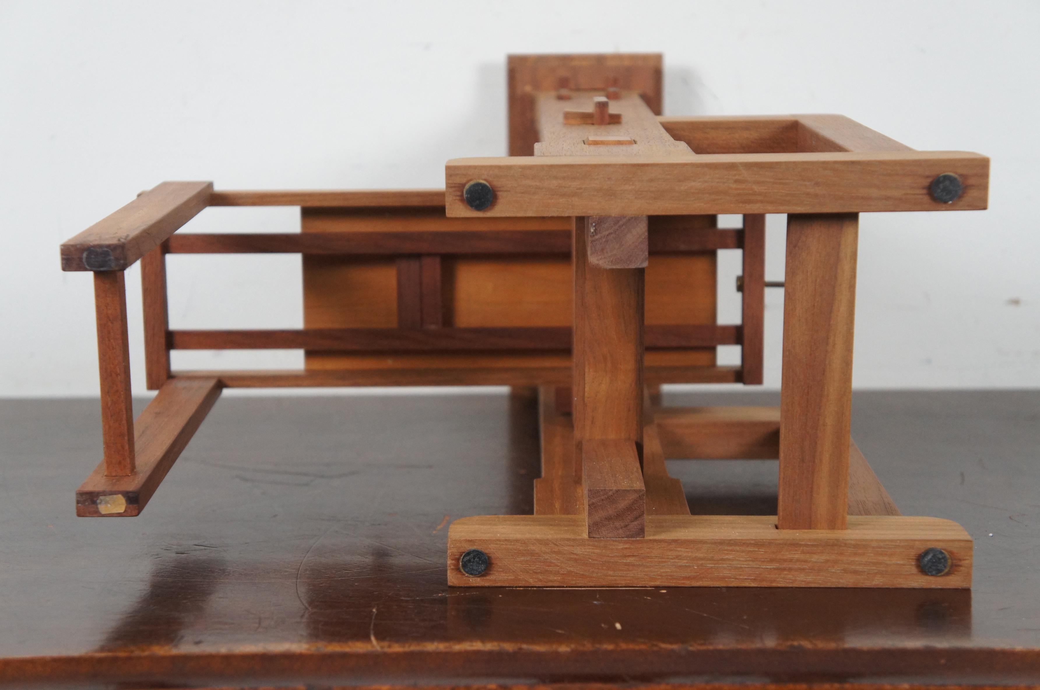 Hardwood 1989 1/4 Scale Gutenberg Model Printing Press Miniature Lewis McClure