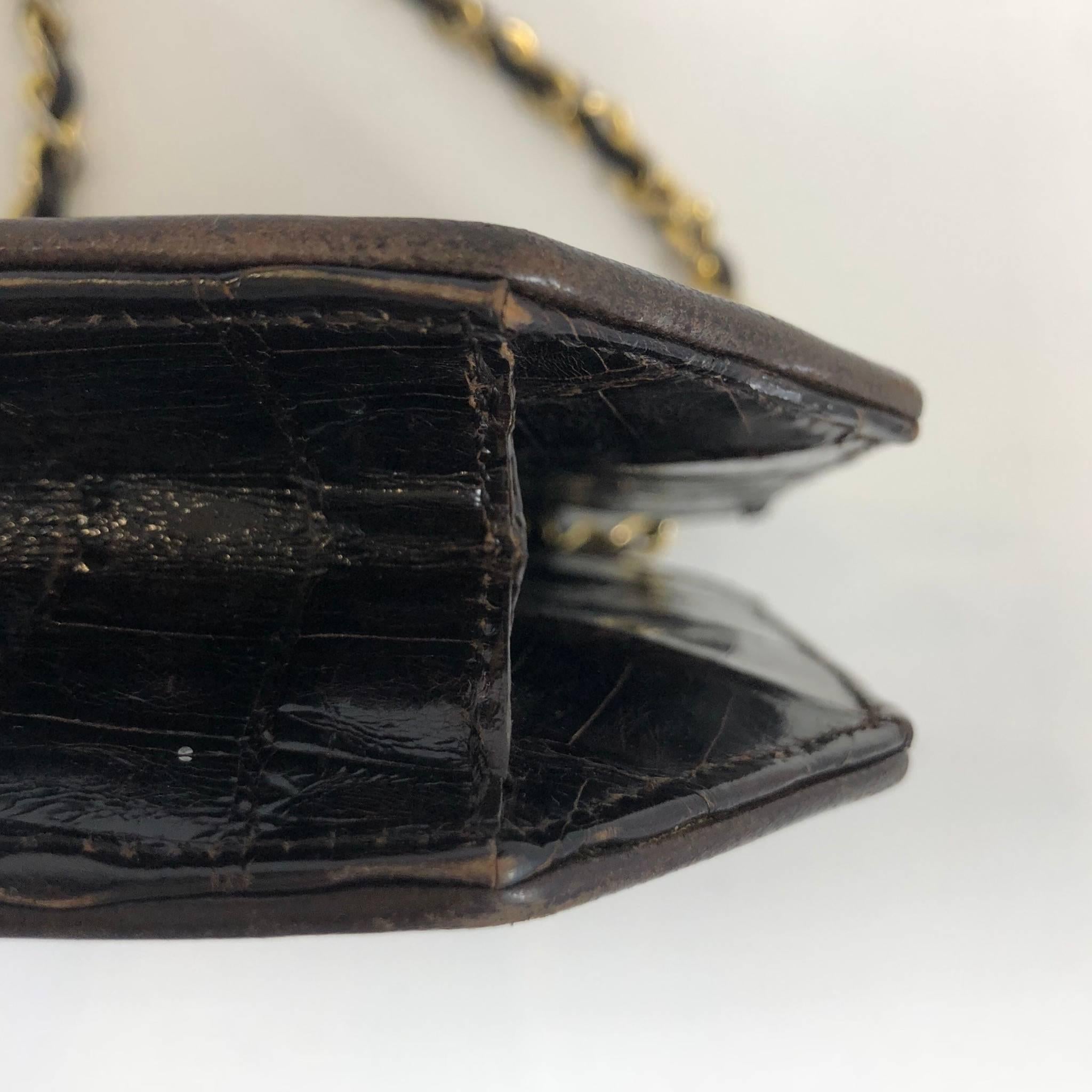 Black Chanel crocodile bag, late 1980s