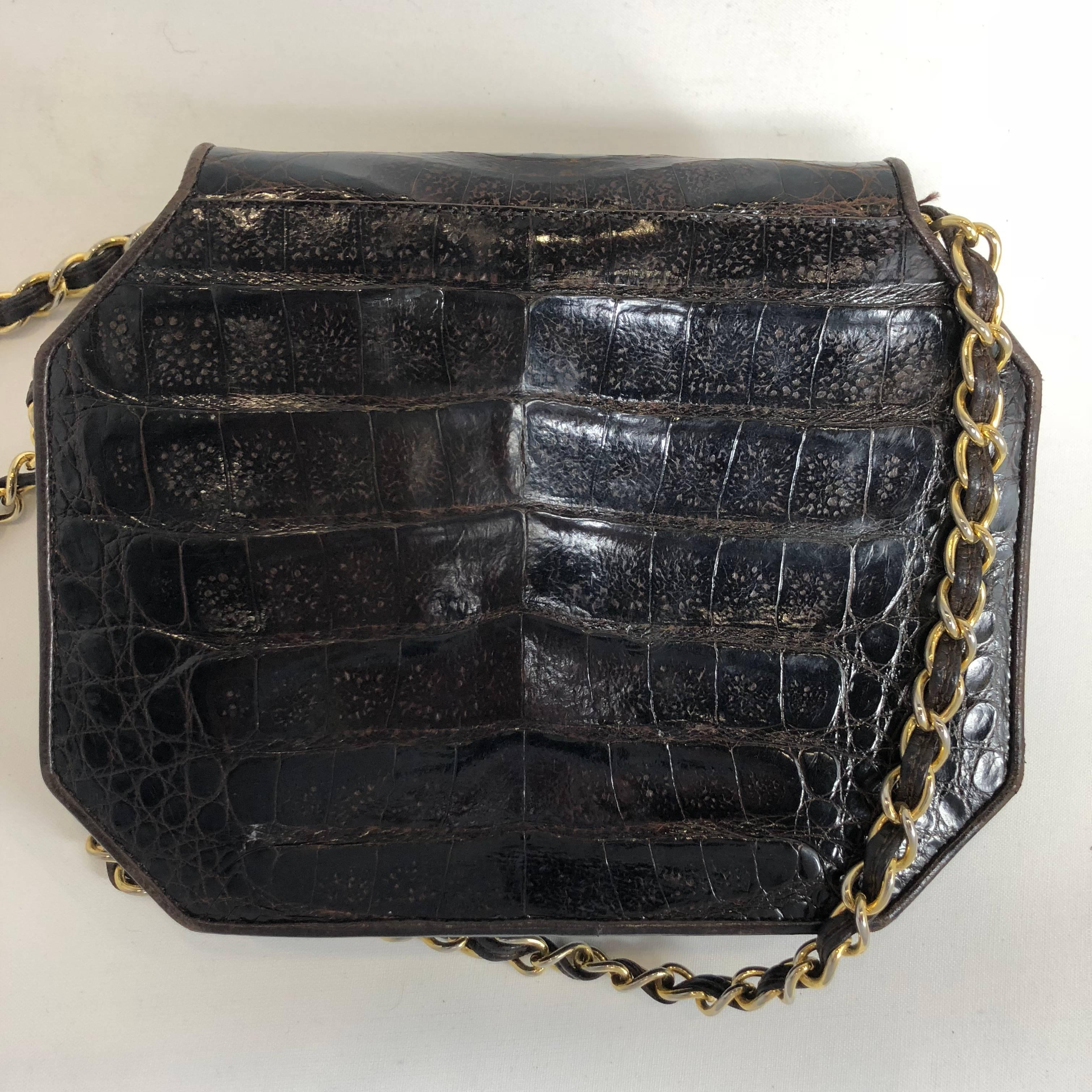 Chanel crocodile bag, late 1980s 4
