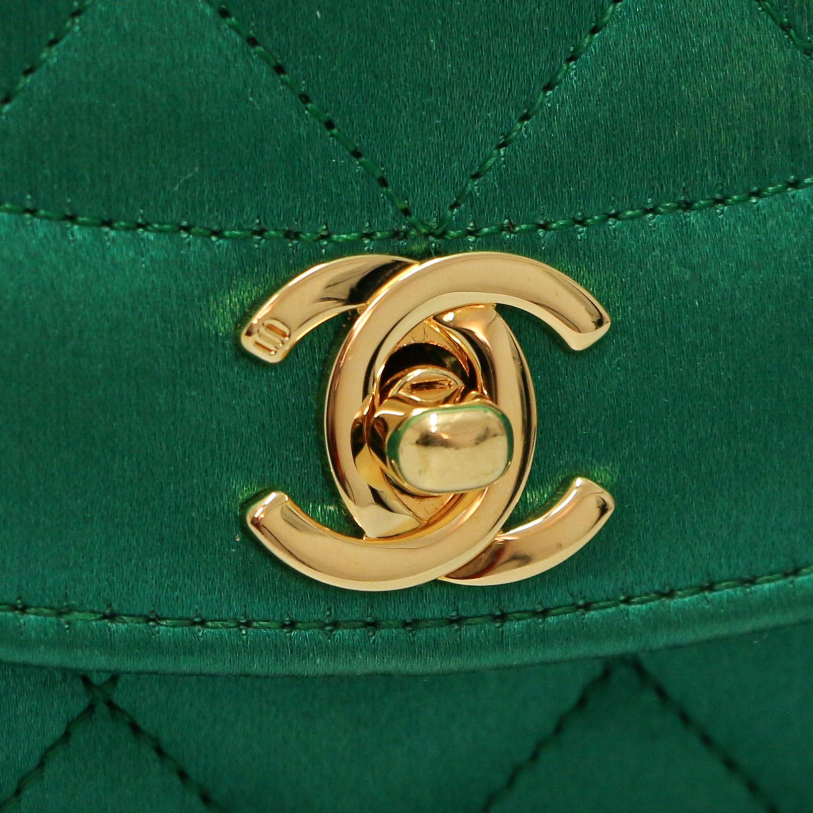1989-1991 Chanel verde esmeralda mini Diana 5
