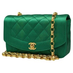 1989-1991 Chanel verde esmeralda mini Diana