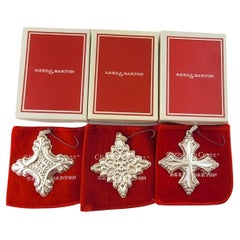 1989-1991 Reed & Barton Christmas Cross Sterling Silver Ornaments #17821