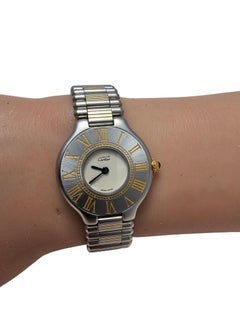 1989 21 Must de Cartier Two Tone Ladies Watch with Pouch/Cert #25592