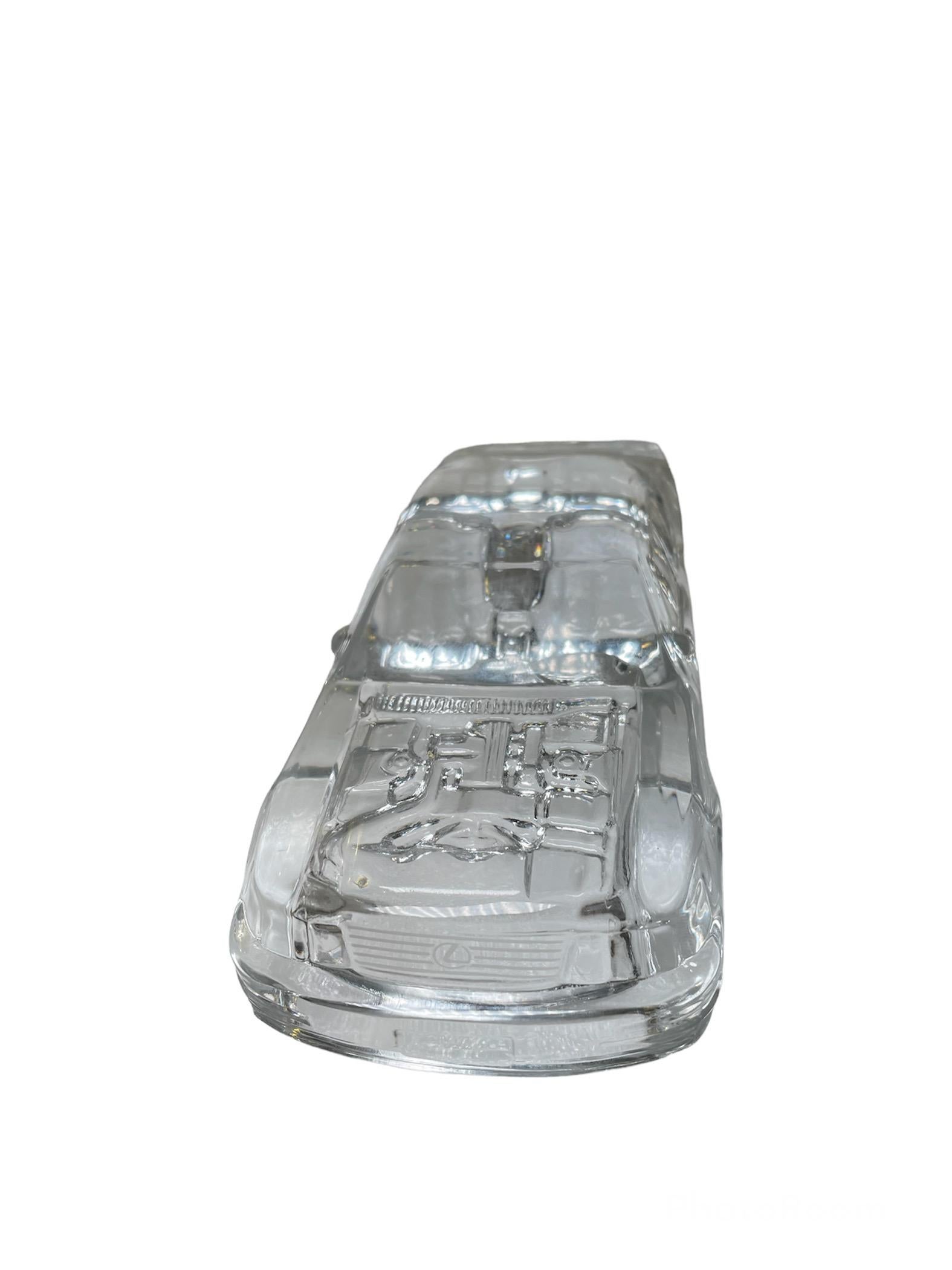 1989-90’s Clear Crystal Lexus LS 400 Car Paperweight For Sale 3