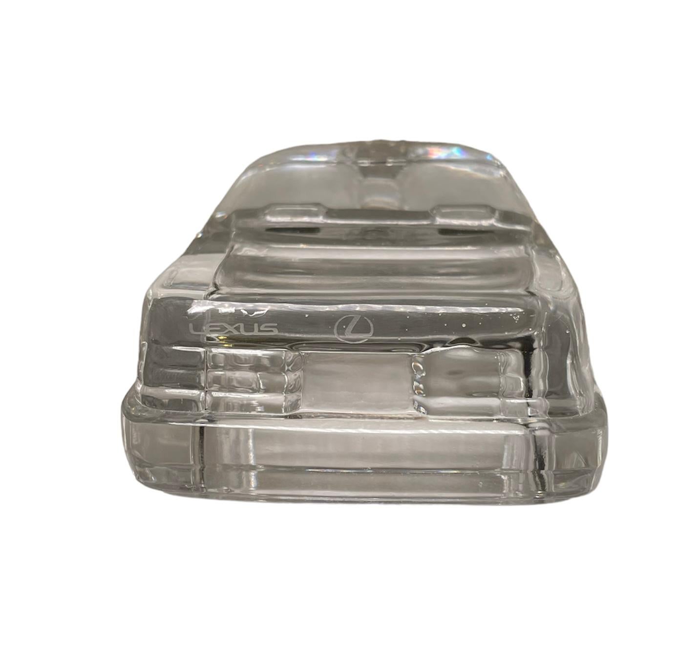 1989-90’s Clear Crystal Lexus LS 400 Car Paperweight For Sale 6
