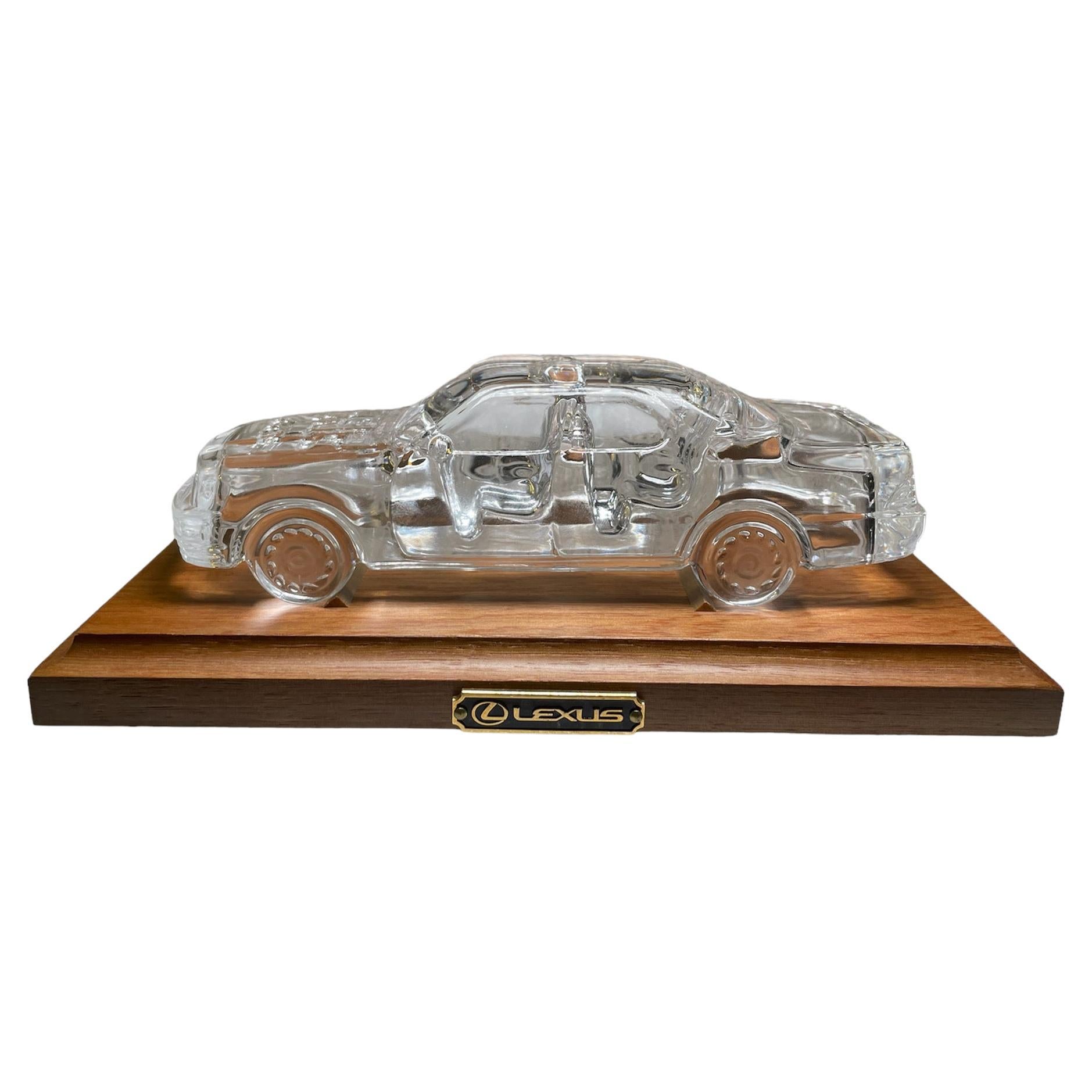 1989-90’s Clear Crystal Lexus LS 400 Car Paperweight For Sale