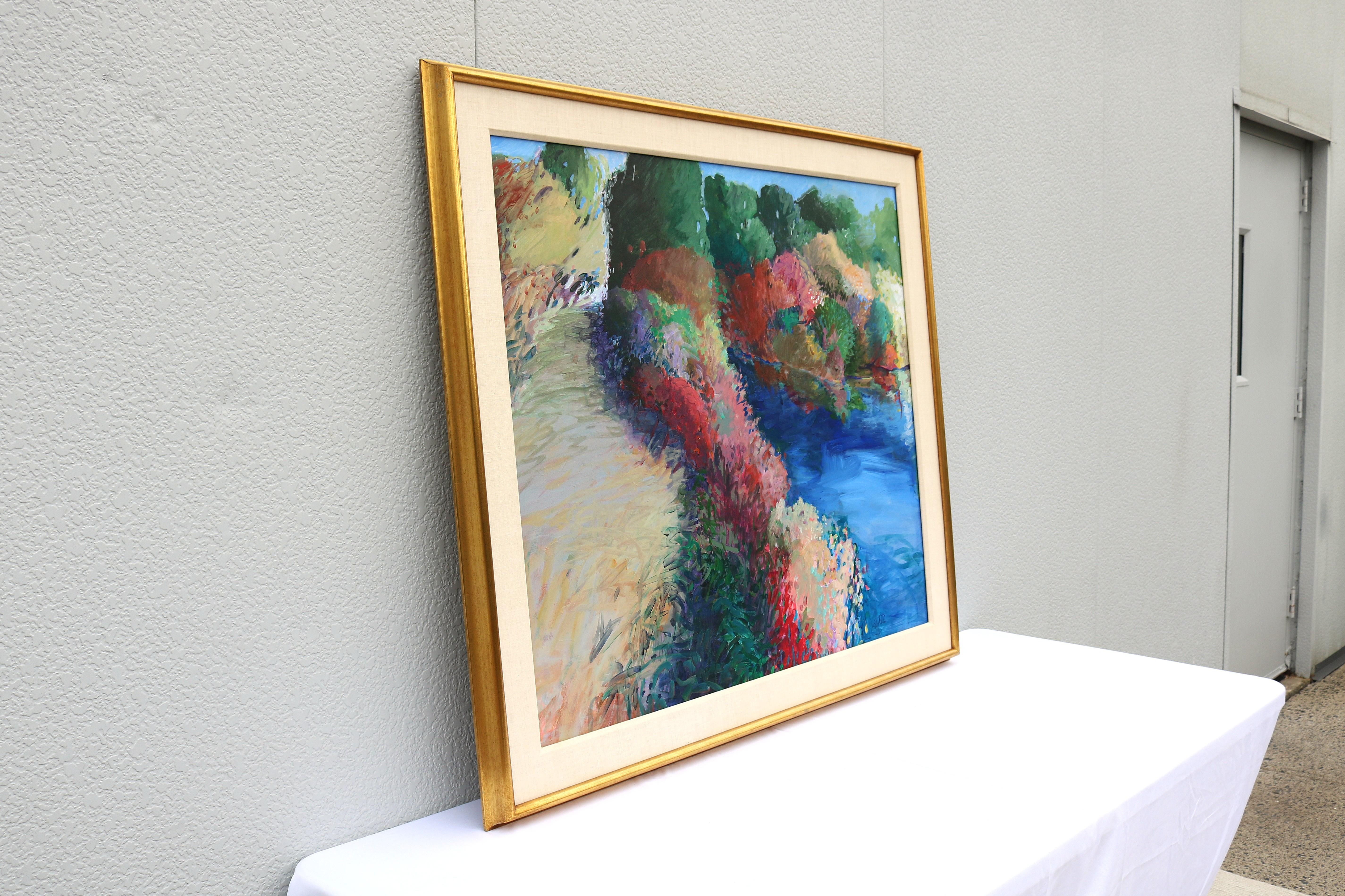 1989 Alberta Cifolelli the Way Landscape Painting Acrylic on Linen One-of-a-Kind For Sale 2