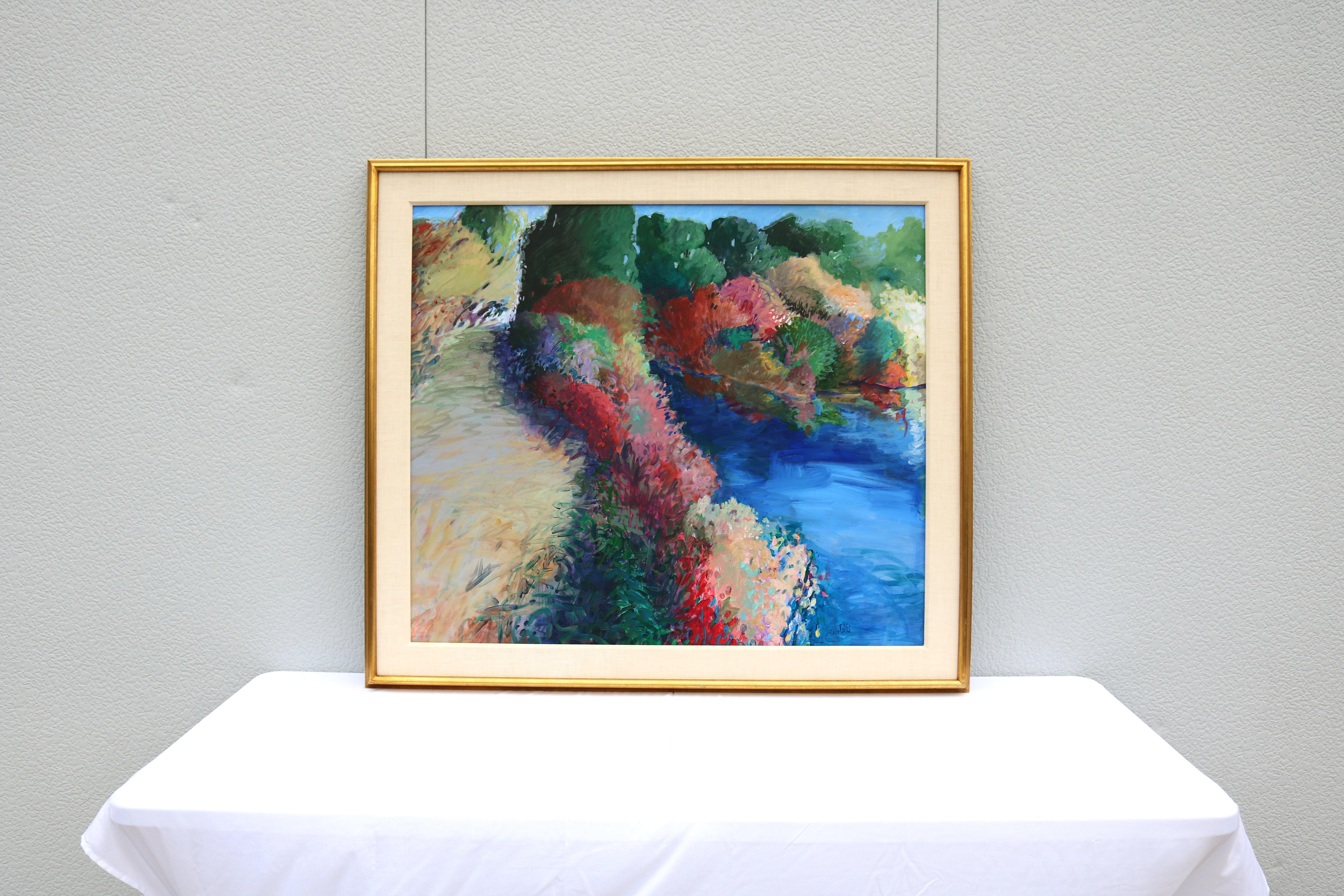 Modern 1989 Alberta Cifolelli the Way Landscape Painting Acrylic on Linen One-of-a-Kind For Sale