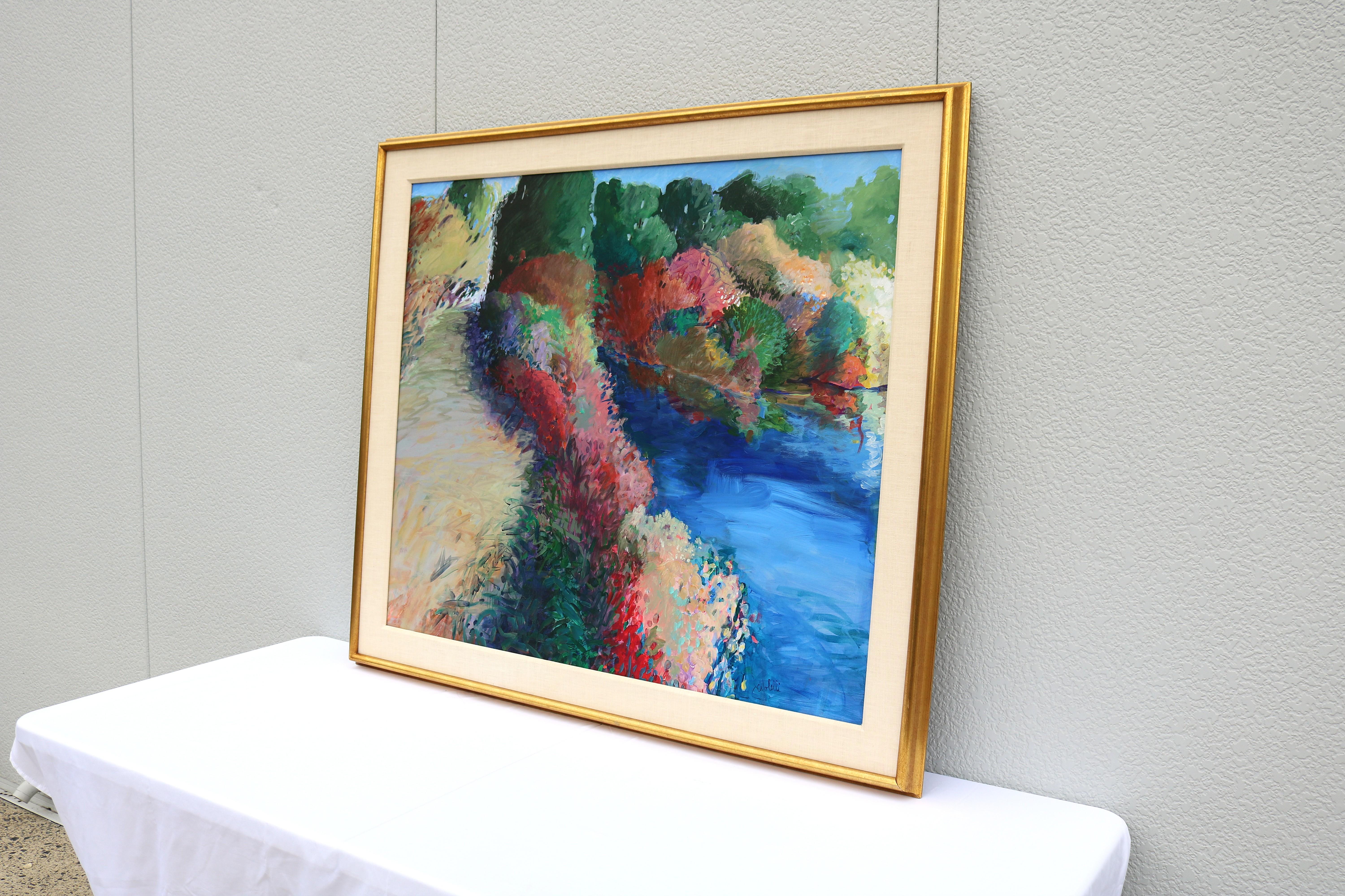 1989 Alberta Cifolelli the Way Landscape Painting Acrylic on Linen One-of-a-Kind In Excellent Condition For Sale In Secaucus, NJ
