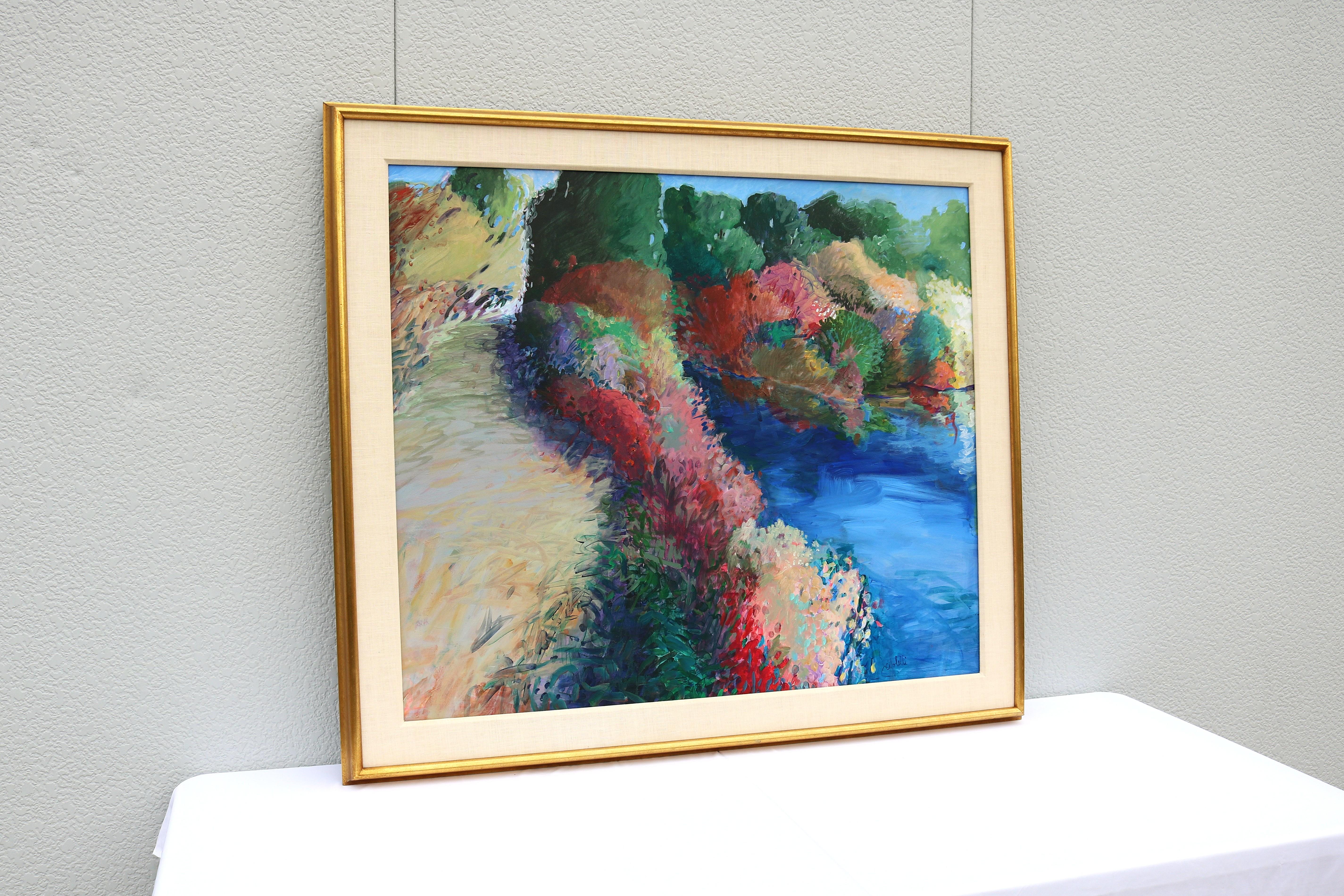 Canvas 1989 Alberta Cifolelli the Way Landscape Painting Acrylic on Linen One-of-a-Kind For Sale