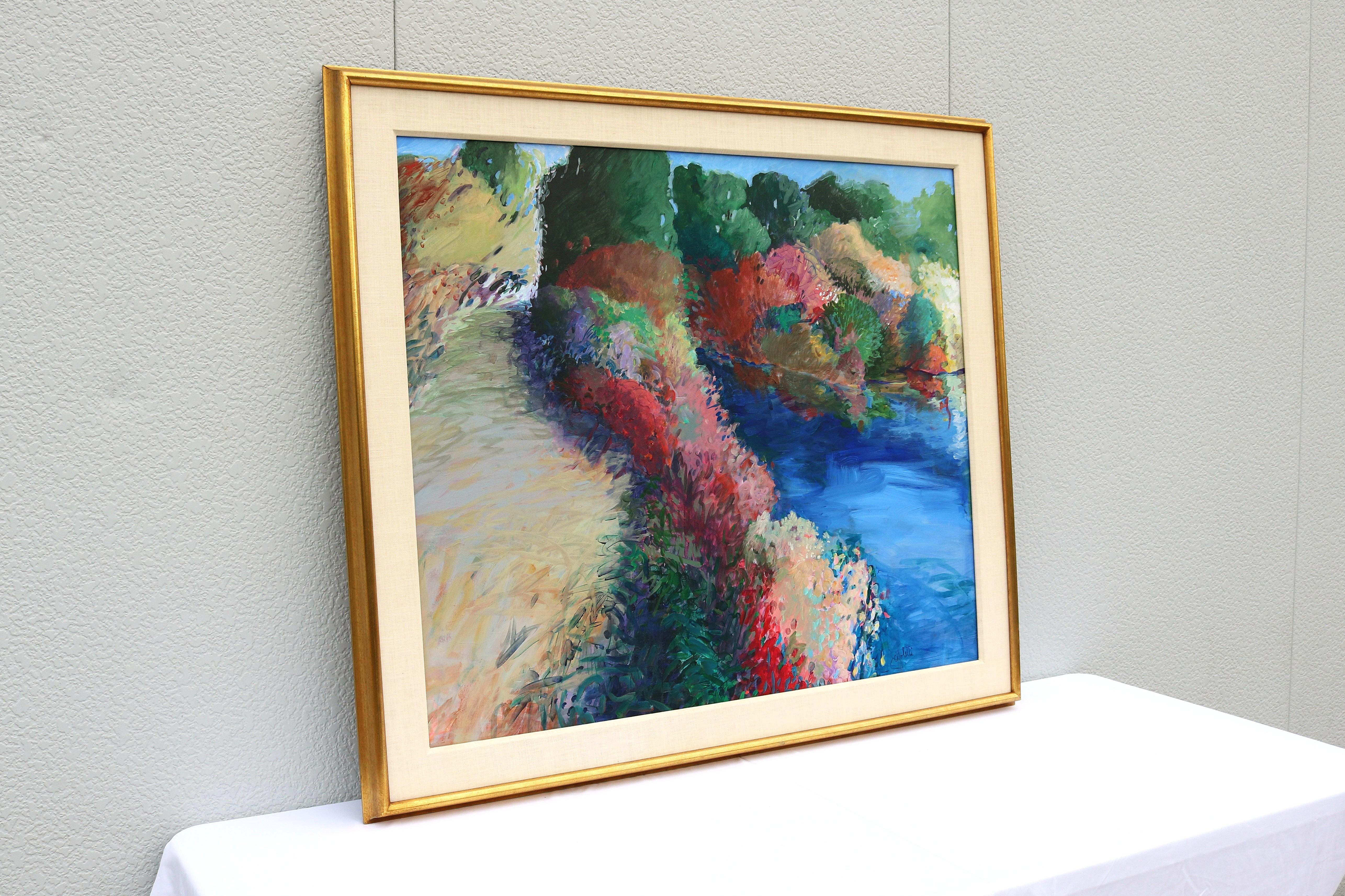 1989 Alberta Cifolelli the Way Landscape Painting Acrylic on Linen One-of-a-Kind For Sale 1