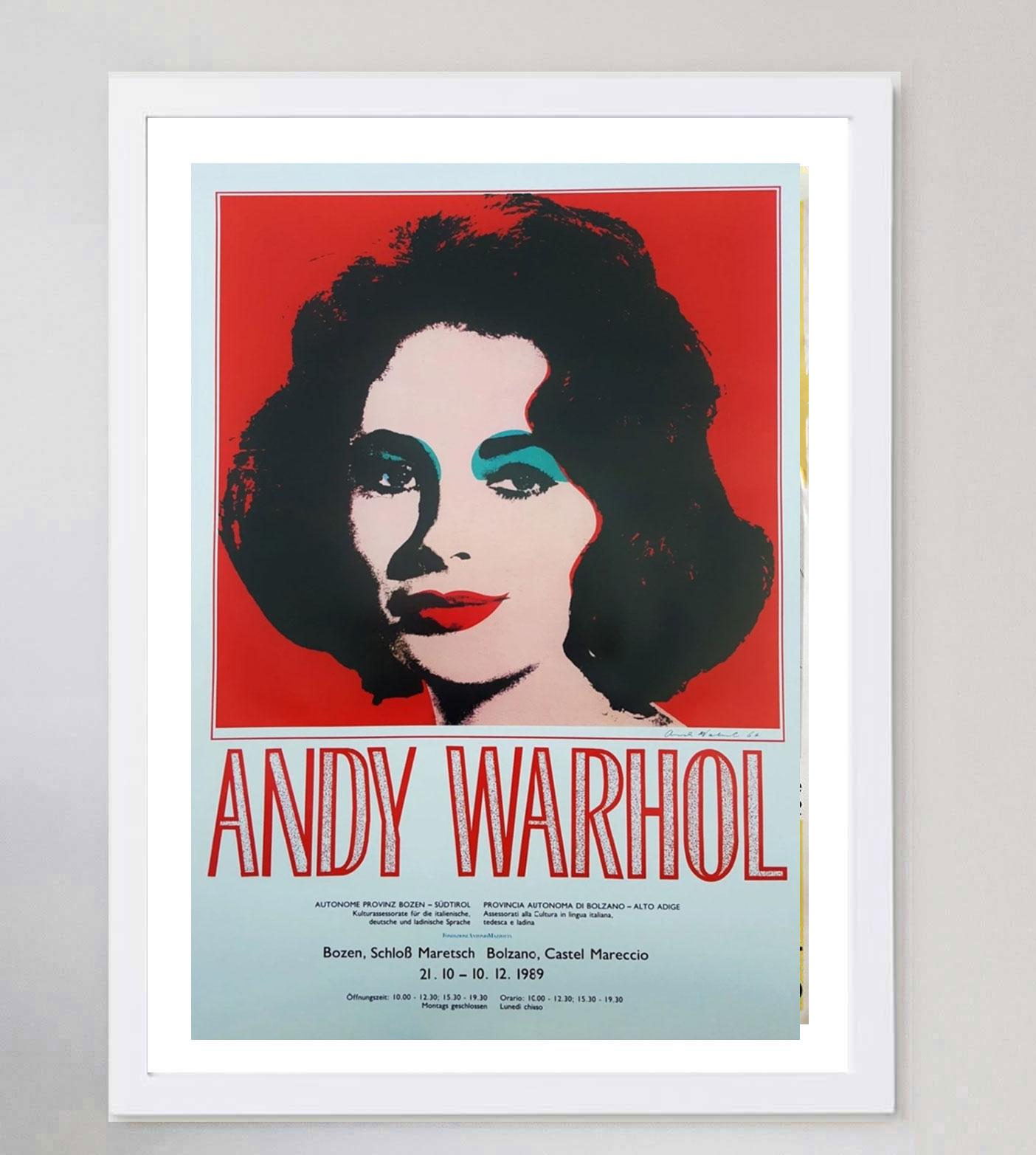 1989 Andy Warhol - Liz Taylor Castel Mereccio Original Vintage Poster In Good Condition For Sale In Winchester, GB