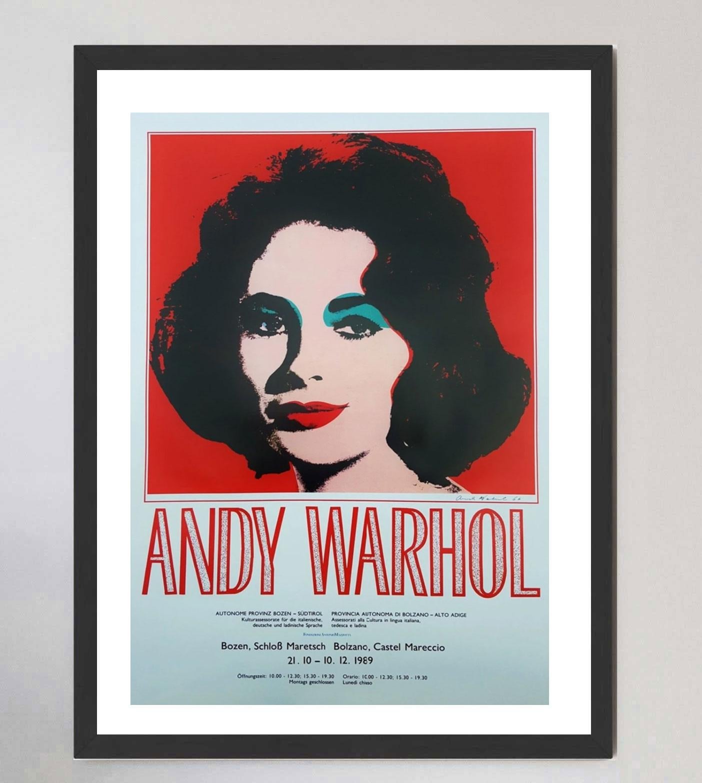 Late 20th Century 1989 Andy Warhol - Liz Taylor Castel Mereccio Original Vintage Poster For Sale