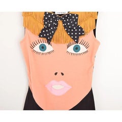 1989 Archival Moschino Couture Blow Up Doll Appliqué Vest Top