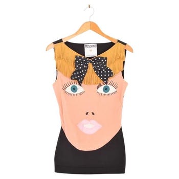 Moschino Couture Blow Up Doll Appliqué Vest Top