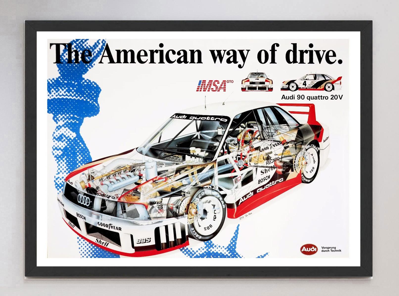 Fine XX secolo 1989 Audi IMSA 90 - The American Way of Drive Poster originale d'epoca in vendita