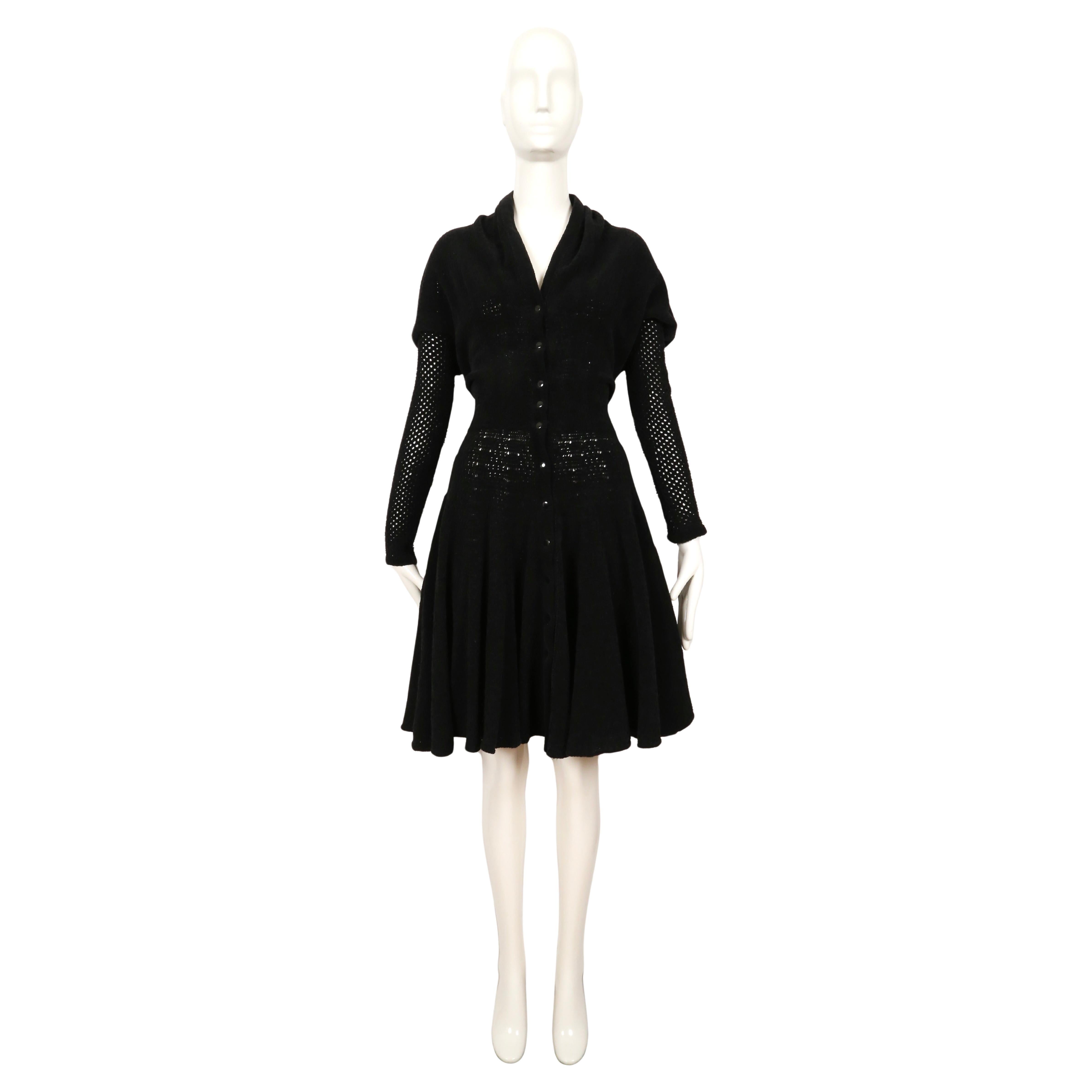 1989 AZZEDINE ALAIA vestido de chenilla negro RUNWAY Negro en venta