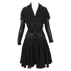 1989 AZZEDINE ALAIA black chenille RUNWAY dress