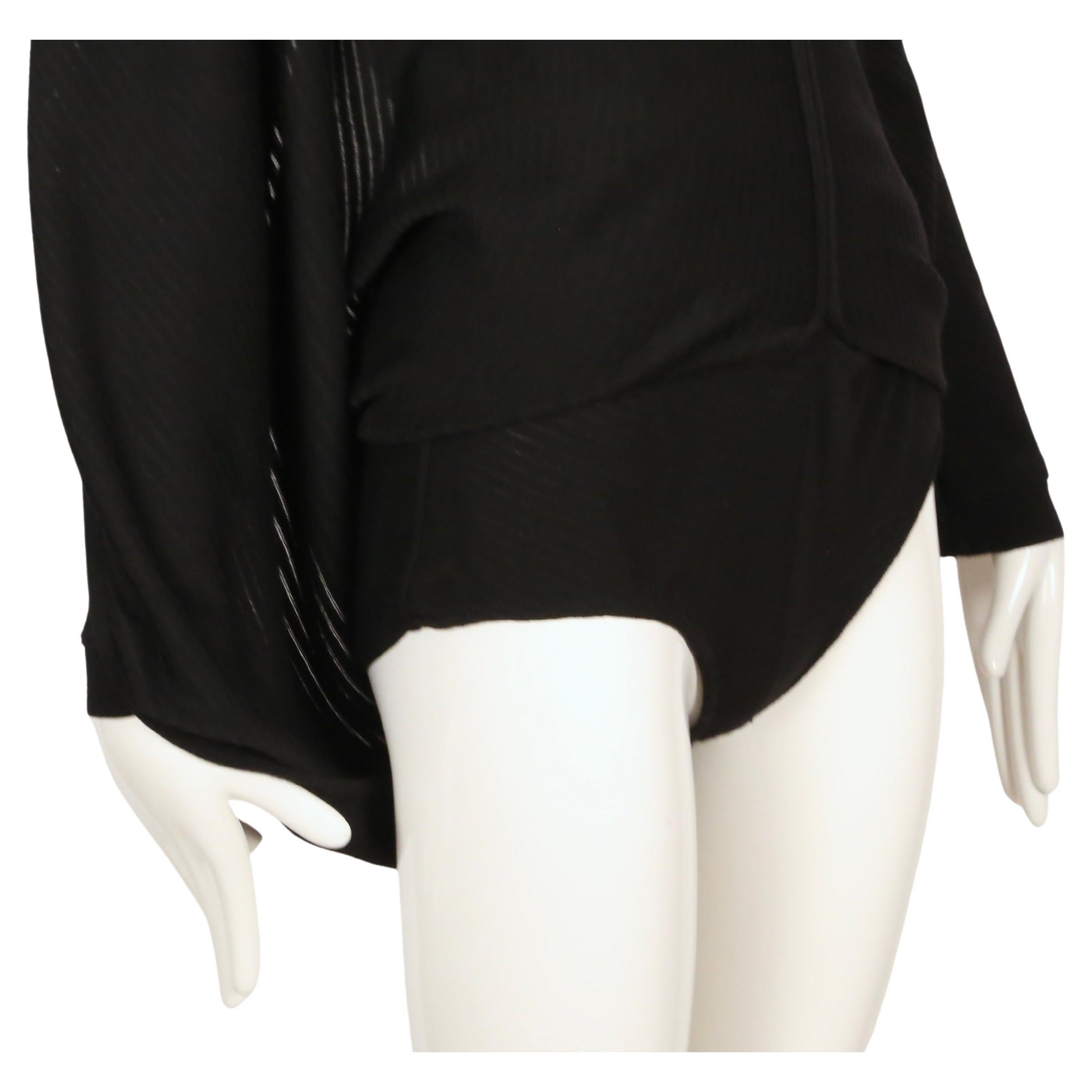 1989 AZZEDINE ALAIA semi-sheer black ribbed dress with ruched back For Sale 6