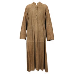 1989 AZZEDINE ALAIA suede laser cut RUNWAY coat