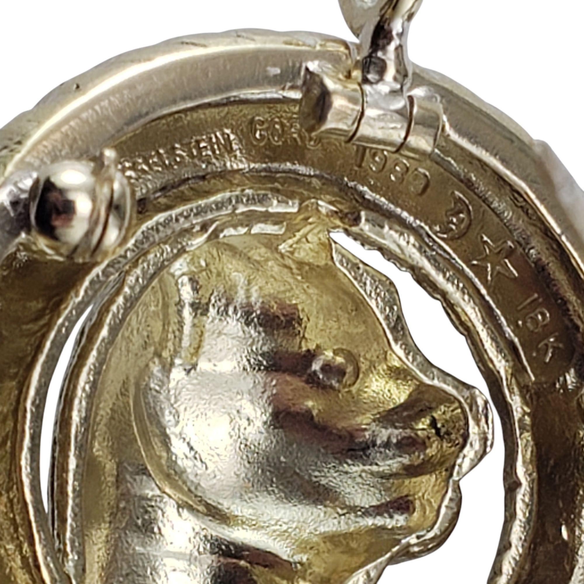 Brilliant Cut 1989 Barry Kieselstein-Cord 18K Yellow Gold Diamond Cat Brooch/Pendant #21378