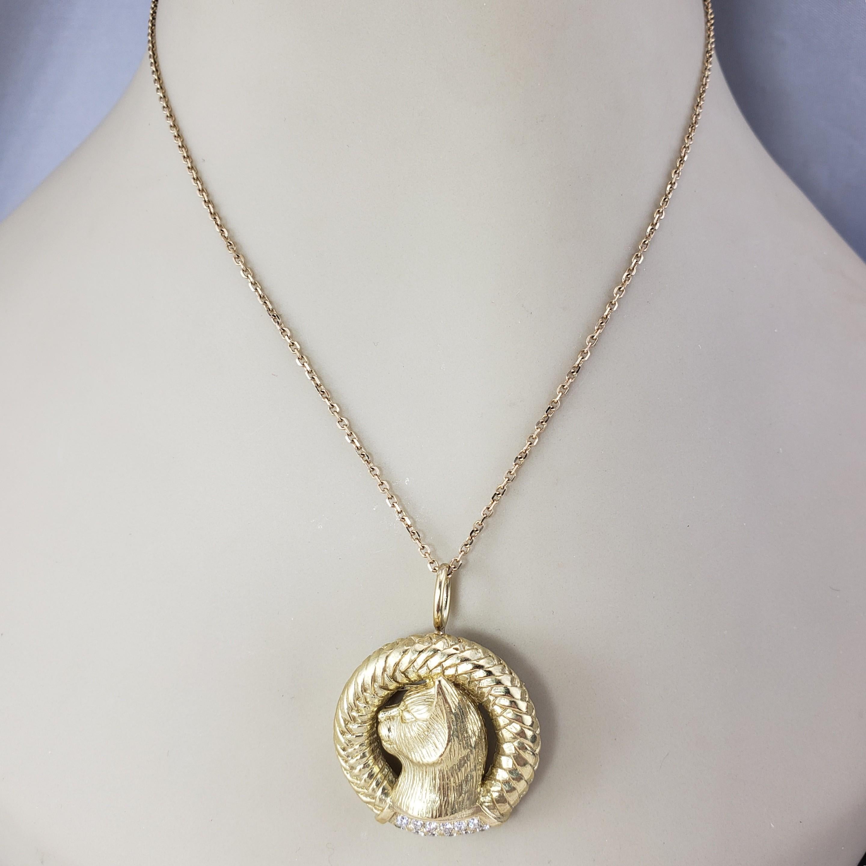 Women's or Men's 1989 Barry Kieselstein-Cord 18K Yellow Gold Diamond Cat Brooch/Pendant #21378