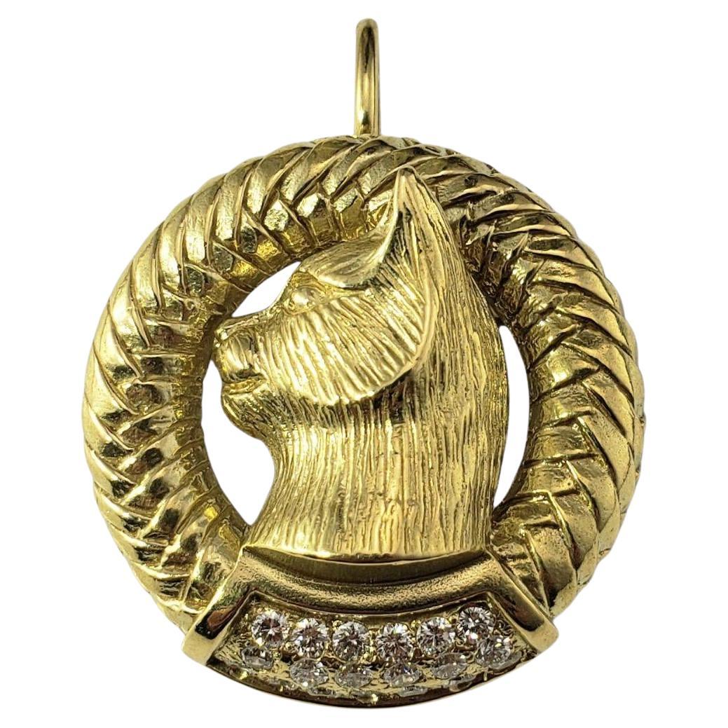 1989 Barry Kieselstein-Cord 18K Yellow Gold Diamond Cat Brooch/Pendant #21378