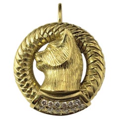 1989 Barry Kieselstein-Cord 18K Yellow Gold Diamond Cat Brooch/Pendant #21378