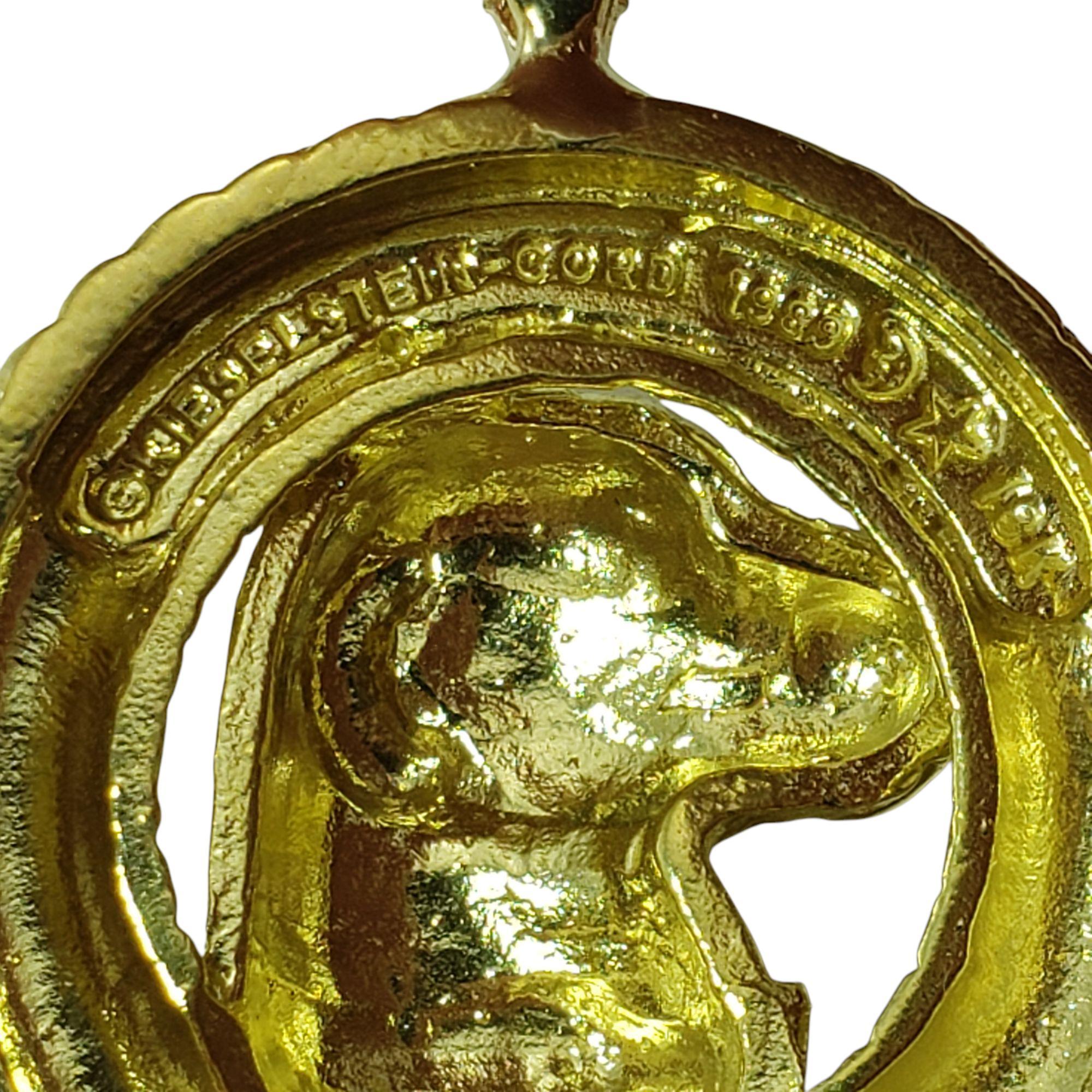 Barry Kieselstein-Cord Pendentif chien labrador en or jaune 18 carats et diamants n° 21374, 1989 Bon état - En vente à Washington Depot, CT