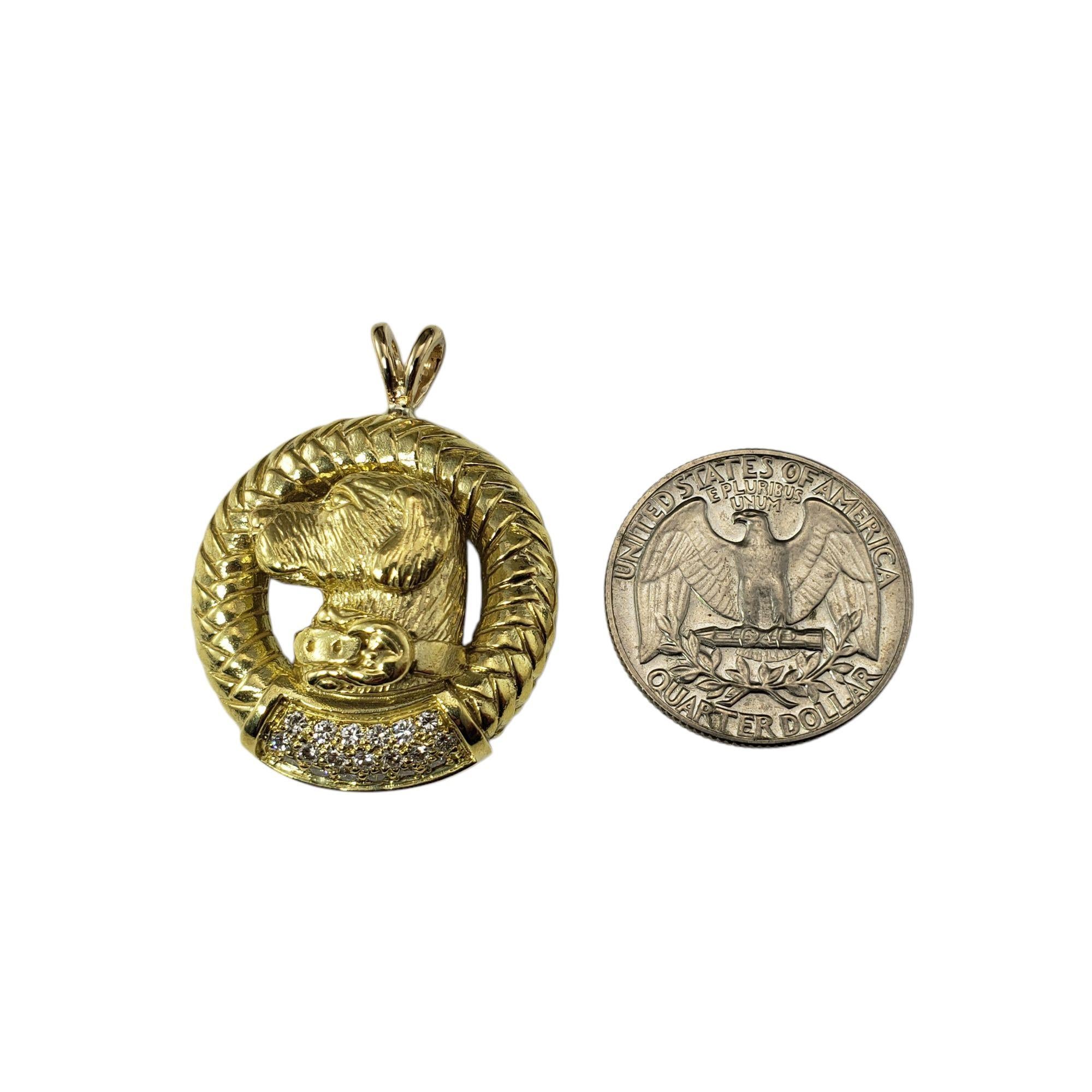 Barry Kieselstein-Cord Pendentif chien labrador en or jaune 18 carats et diamants n° 21374, 1989 Unisexe en vente
