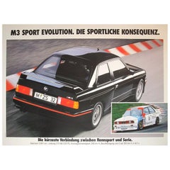1989 BMW M3 Sport Evolution Poster d'epoca originale