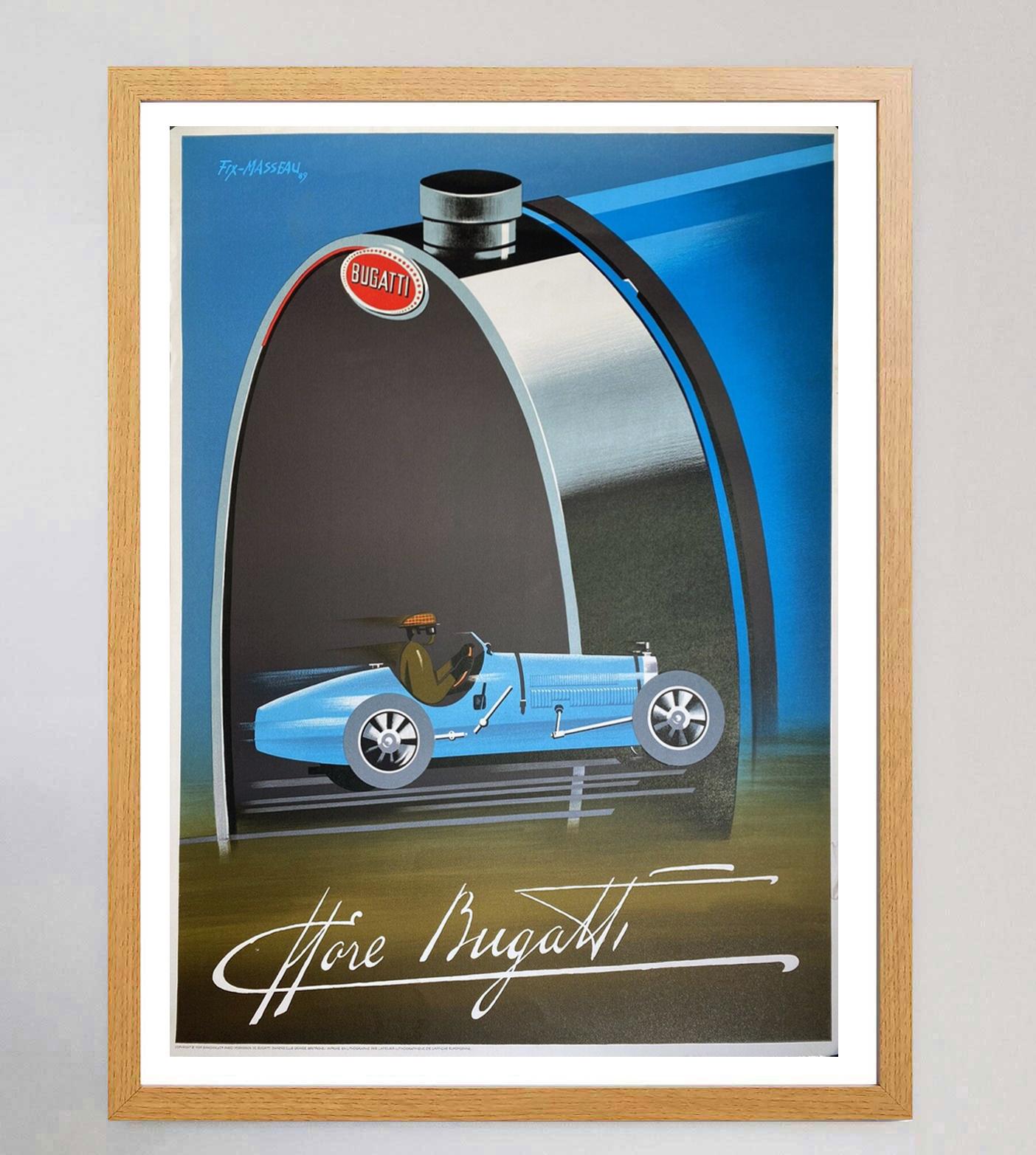 Français Affiche rétro originale de Bugatti, 1989 en vente