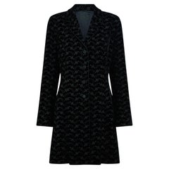 1989 Caroline Charles Documented Black Velvet Long Jacket