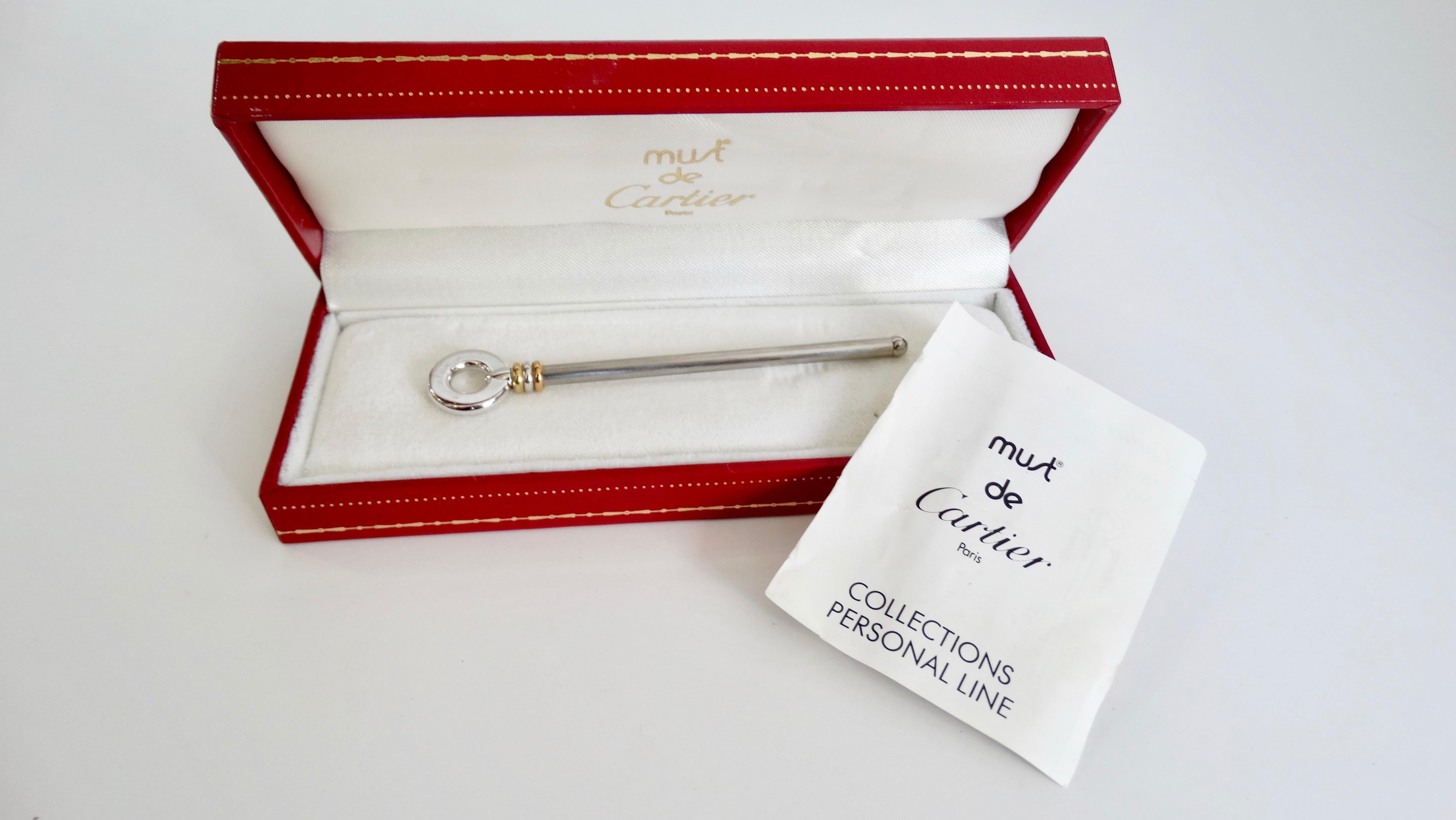 1989 Cartier Precious Metal Swizzle Stick 2