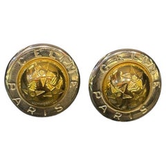 1989 Celine Two Tone Star Clip On Earrings