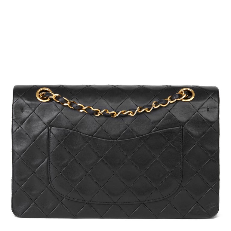 1989 Chanel Black Quilted Lambskin Vintage Medium Classic Double Flap ...