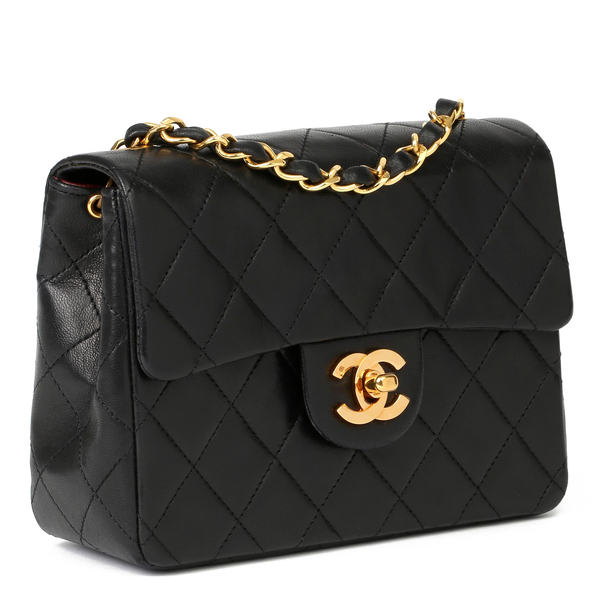 CHANEL
Black Quilted Lambskin Vintage Mini Flap Bag 

Xupes Reference: HB3953
Serial Number: 1198622
Age (Circa): 1989
Accompanied By: Chanel Dust Bag, Box
Authenticity Details: Serial Sticker (Made in France) 
Gender: Ladies
Type: Shoulder,