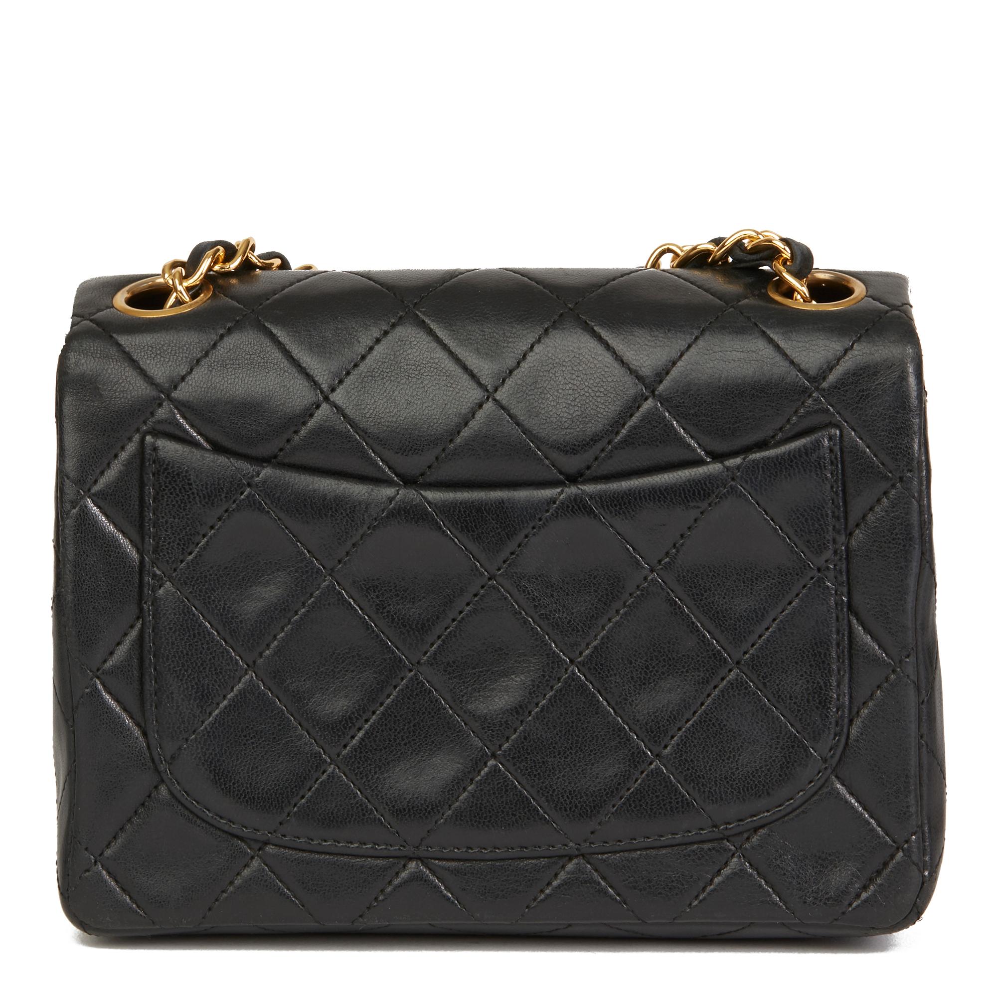 Women's 1989 Chanel Black Quilted Lambskin Vintage Mini Flap Bag