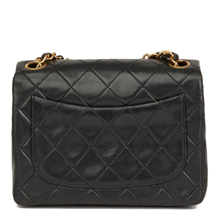 1989 Chanel Black Quilted Lambskin Vintage Mini Flap Bag at 1stdibs