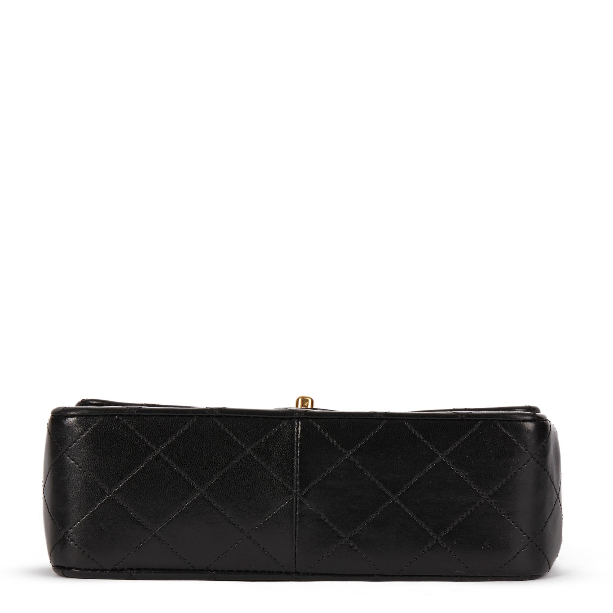 1989 Chanel Black Quilted Lambskin Vintage Mini Flap Bag 1